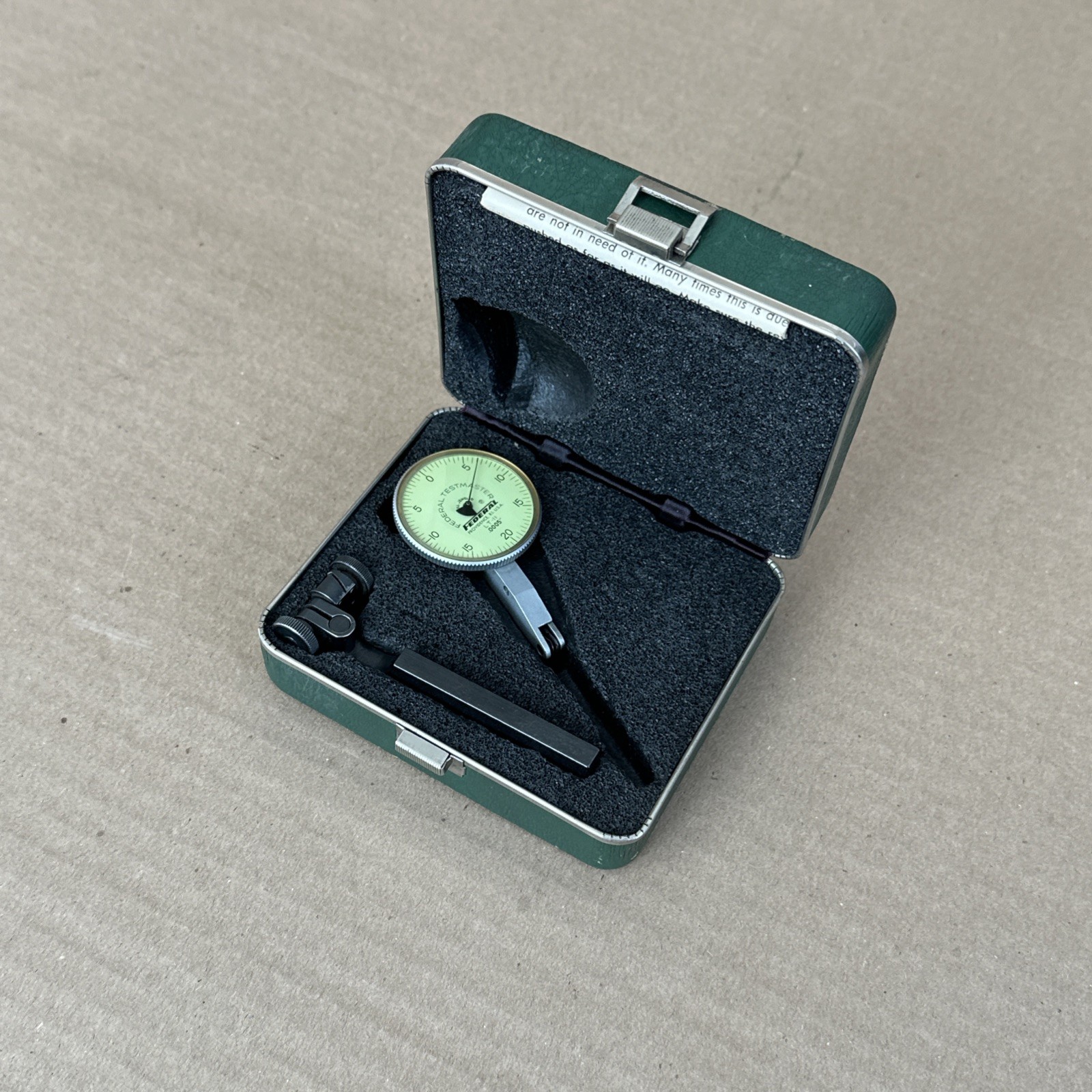 FEDERAL TESTMASTER DIAL TEST INDICATOR .0005" LT-11