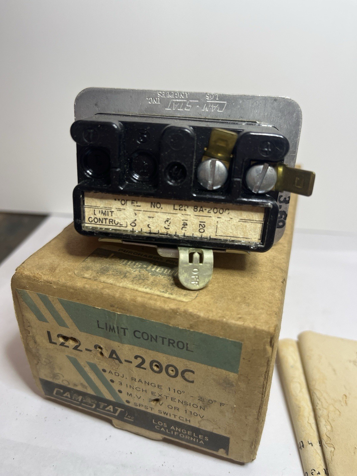 Camstat L22-8A-200C Limit Control 110-200°F Furnace Boiler SPST NOS