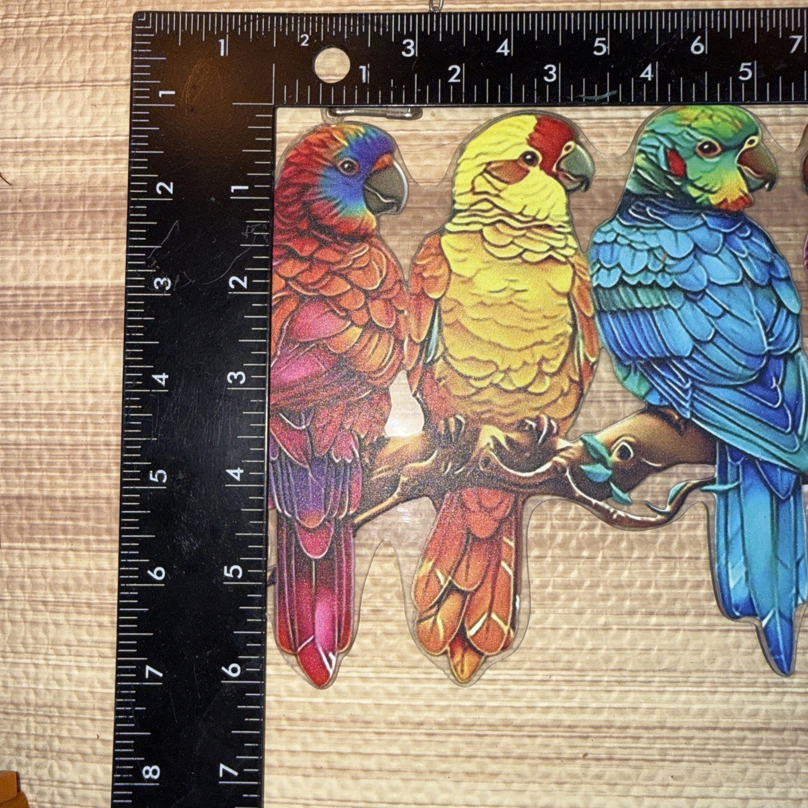 Stained Bird Stained Suncatcher on Branch Multicolor