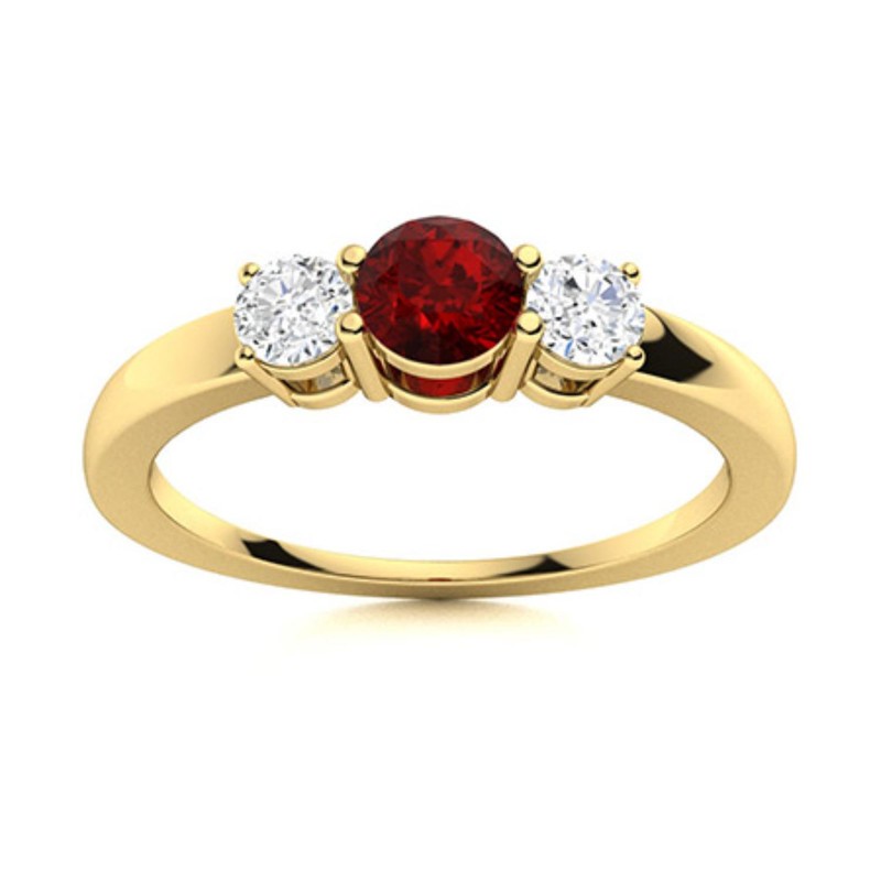 Garnet Stone Solitaire Prong January Sister Ring Jewelry Sterling Silver