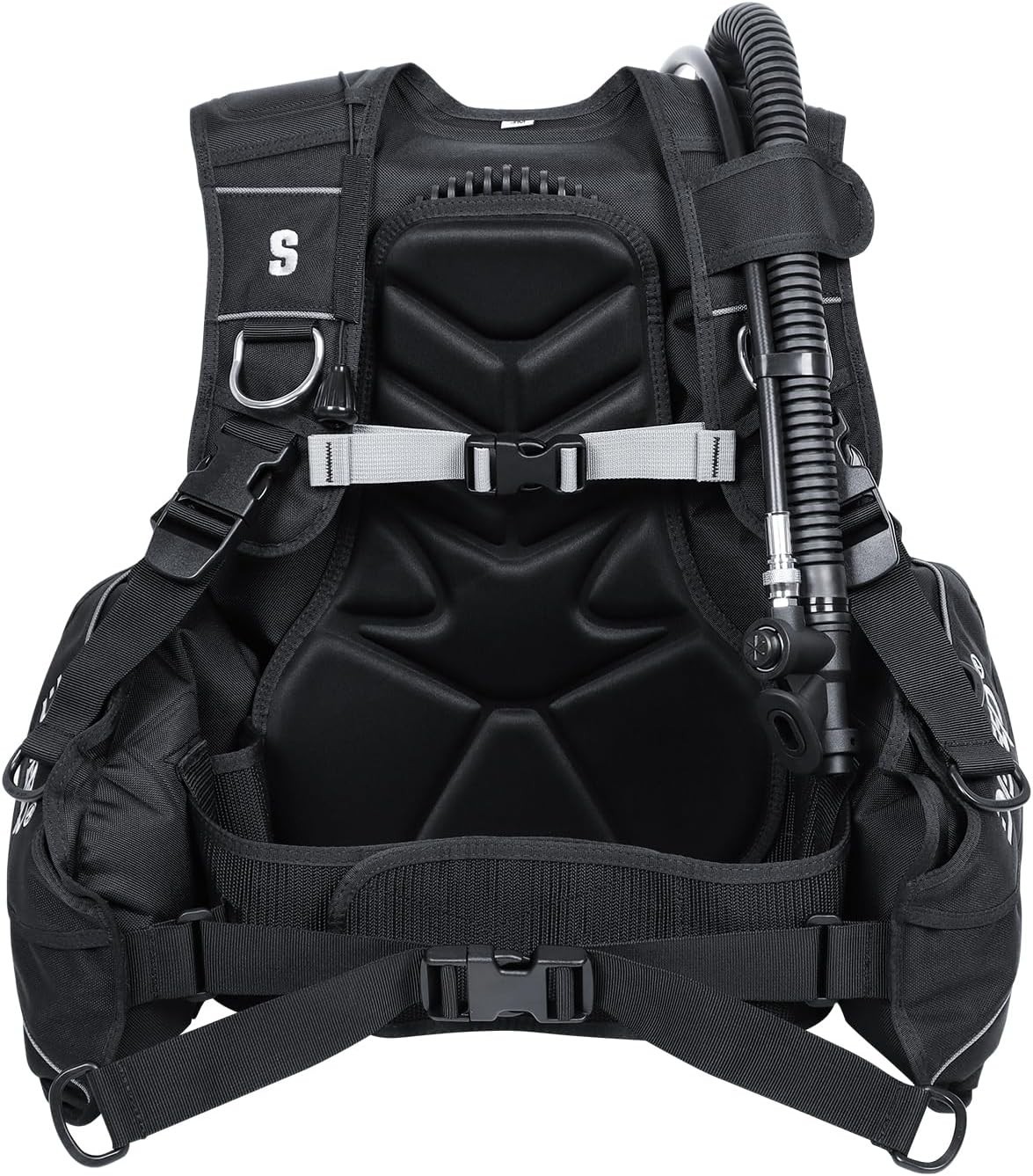 DIDEEP Scuba Diving BCD Jacket Buoyancy Compensator Vest Large Black - NIB