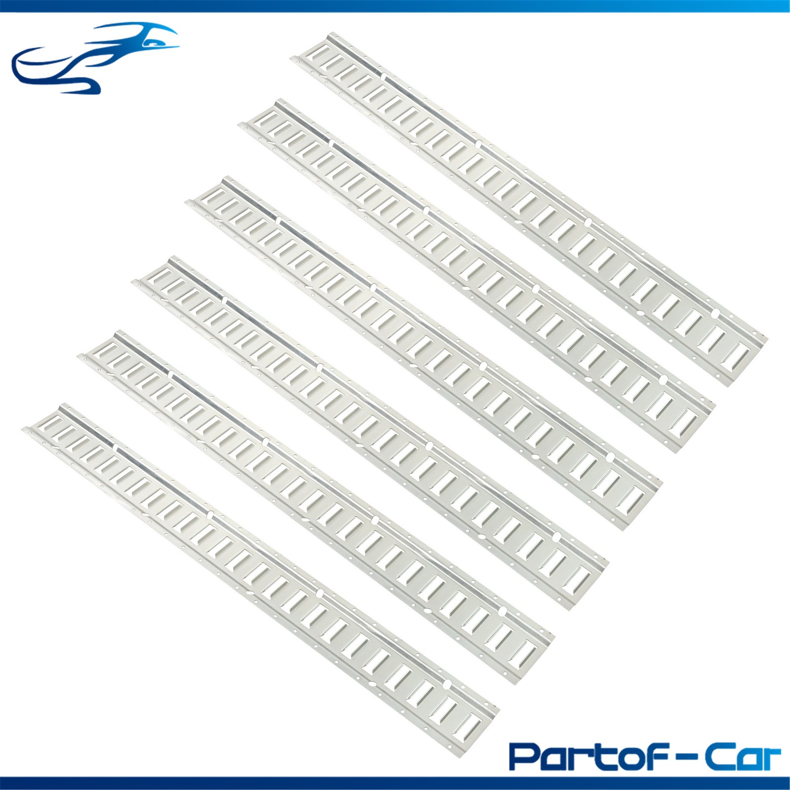 4-Foot E Track Rail 6 Pieces Silver Zinc Coated Horizontal Cargo Rail Galvanized