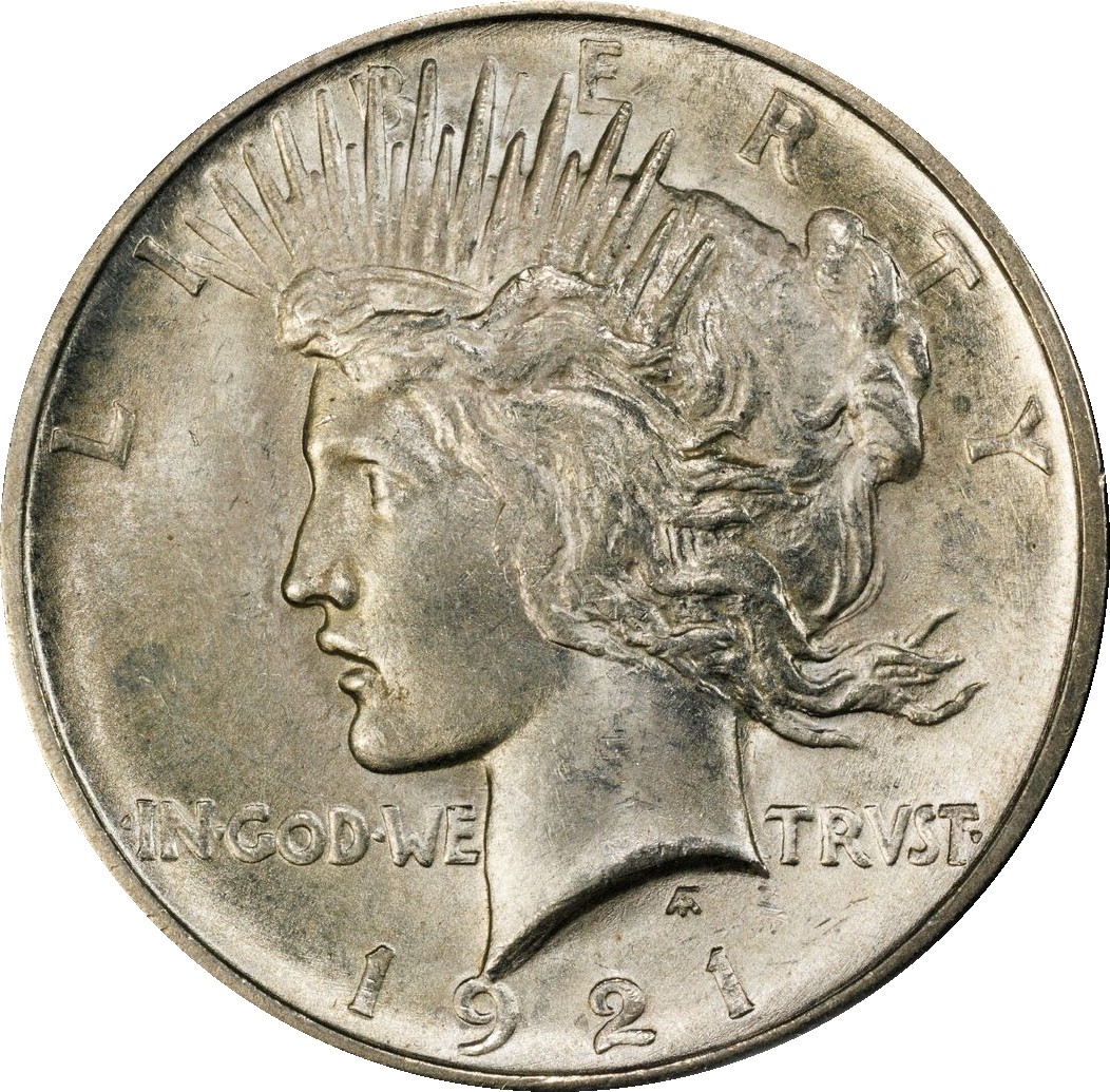 1921 MS64 Peace Dollar, High Relief PCGS 56928828