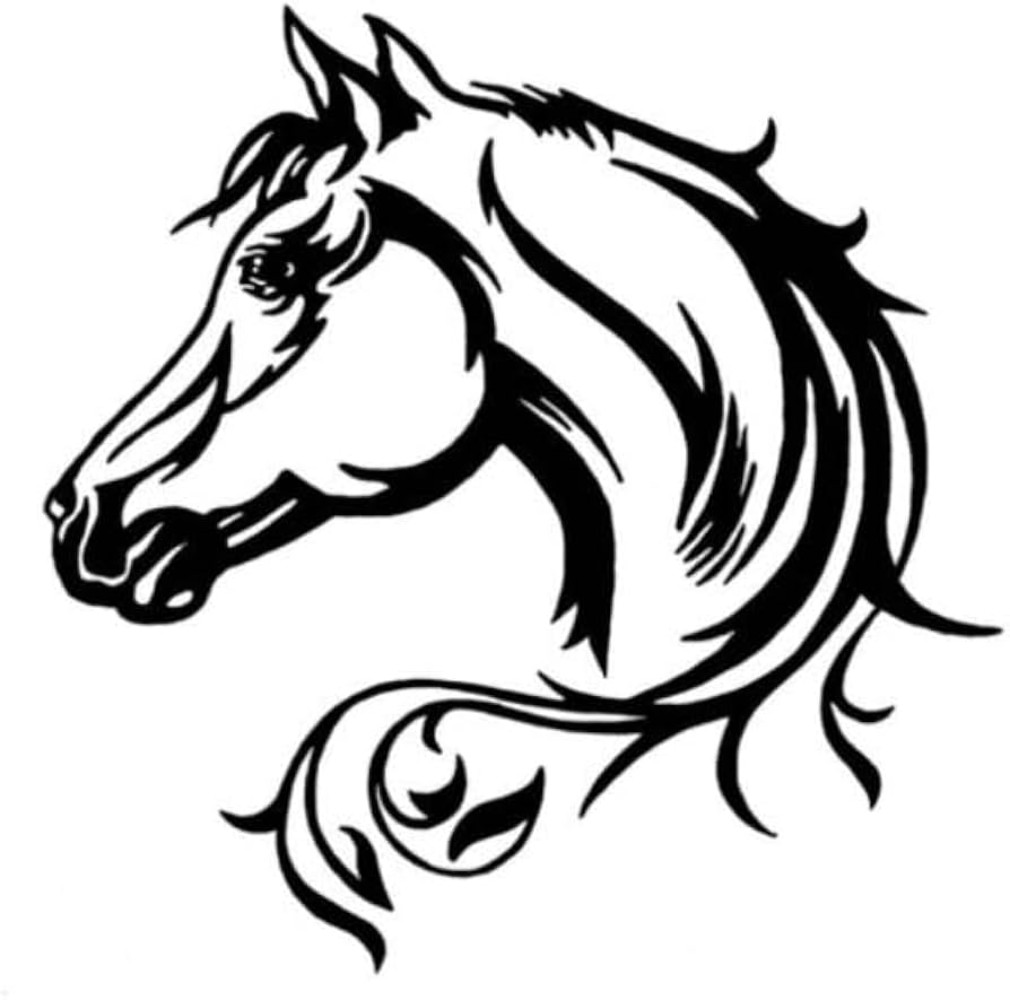 Black Horse Head Car Die Cut Vinyl Decal
