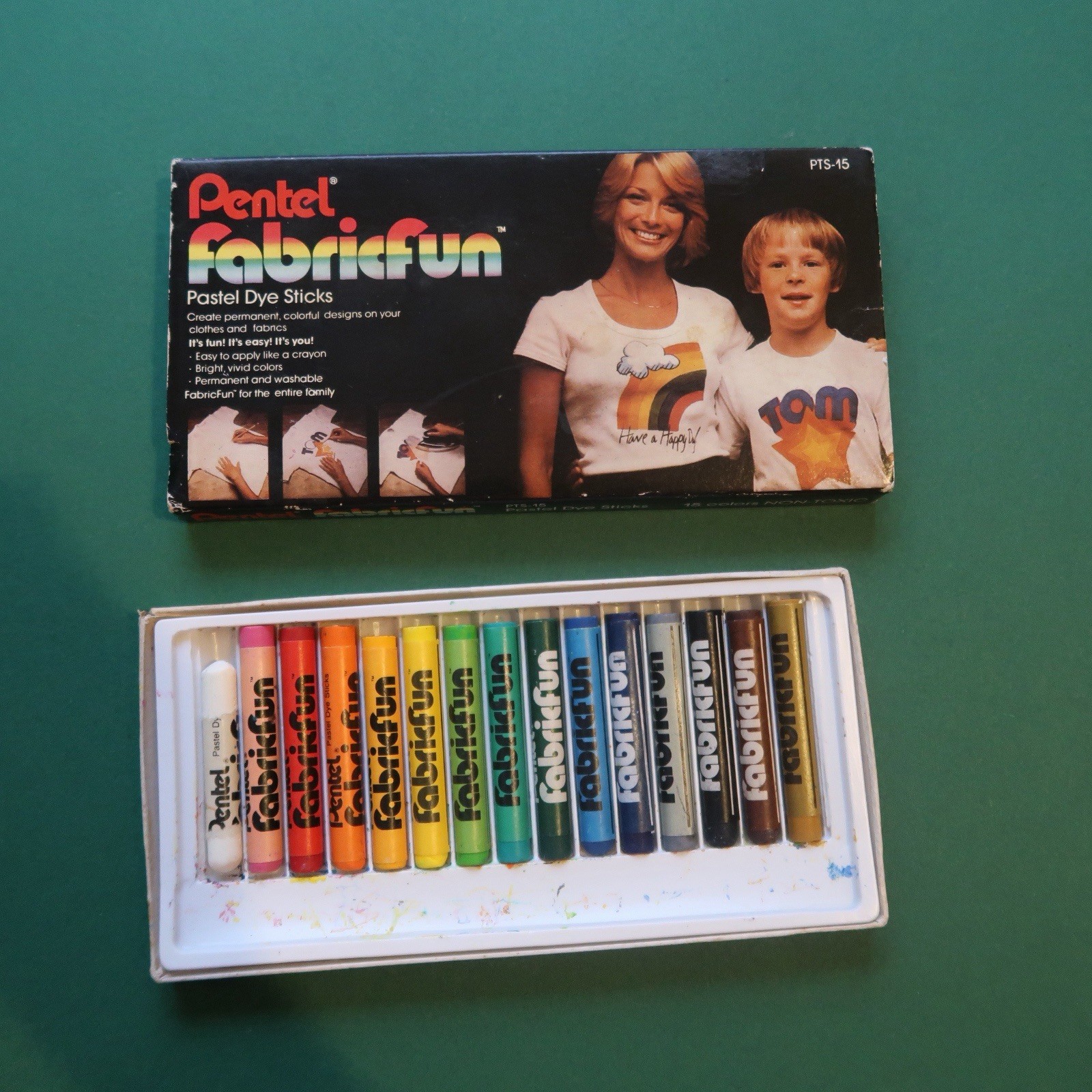 Vtg Pentel FabricFun Pastel Dye Color Sticks Fabric Paint Arts Crafts DIY