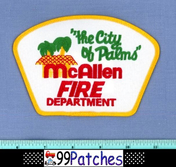 McALLEN TEXAS Fire Rescue Shoulder Patch PALM TREE THE CITY OF PALMS 4C