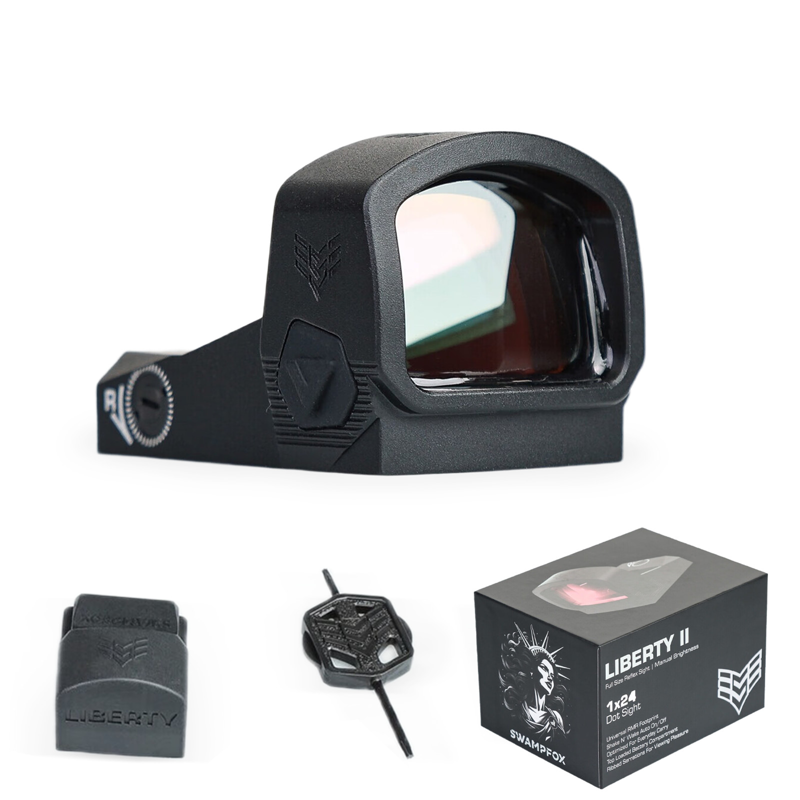 Swampfox Liberty II 1x24mm Red Multi Reticle/Green Dot Sight