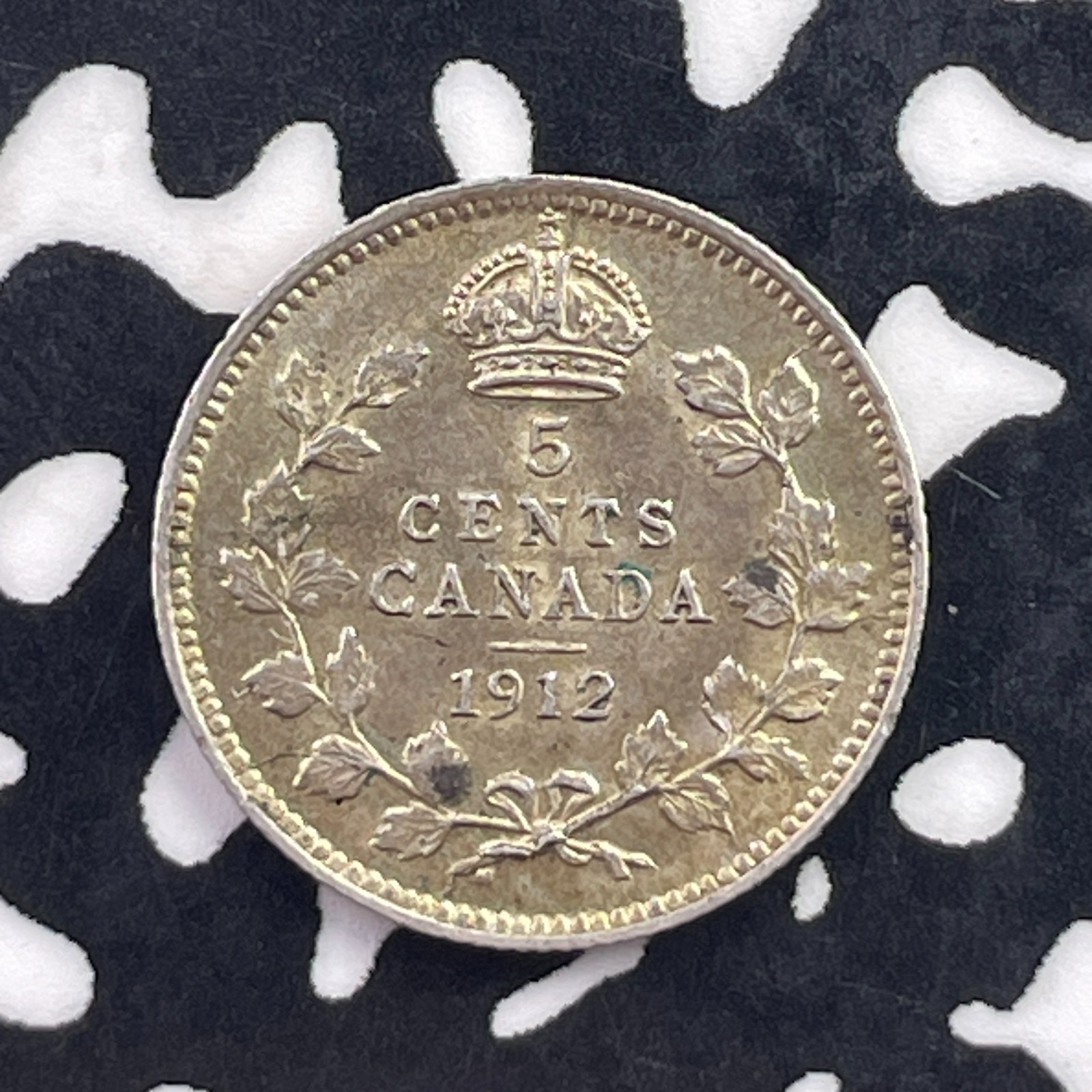 1912 Canada 5 Cents Lot#C6820 Silver! High Grade! Beautiful!