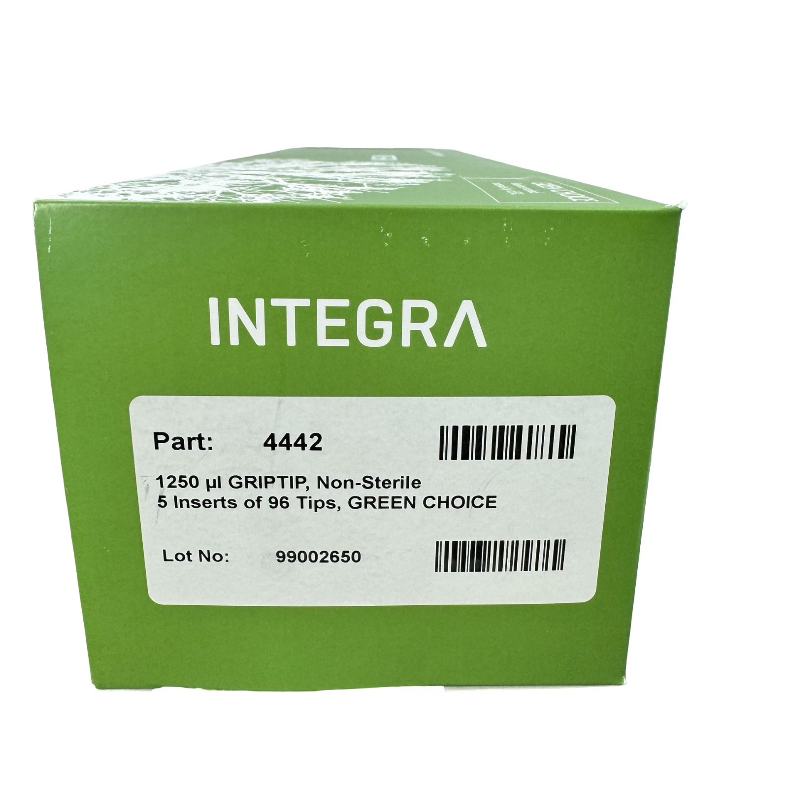 Integra 4442 1250ul Griptip Non Sterile 5 Inserts of 96 Tips Green Choice