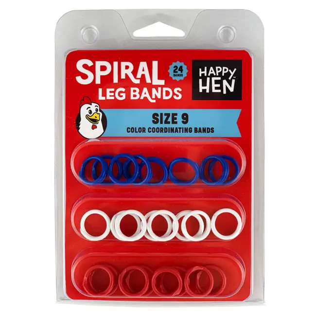 Happy Hen Spiral Leg Bands Size 9 24 Chicken Identification