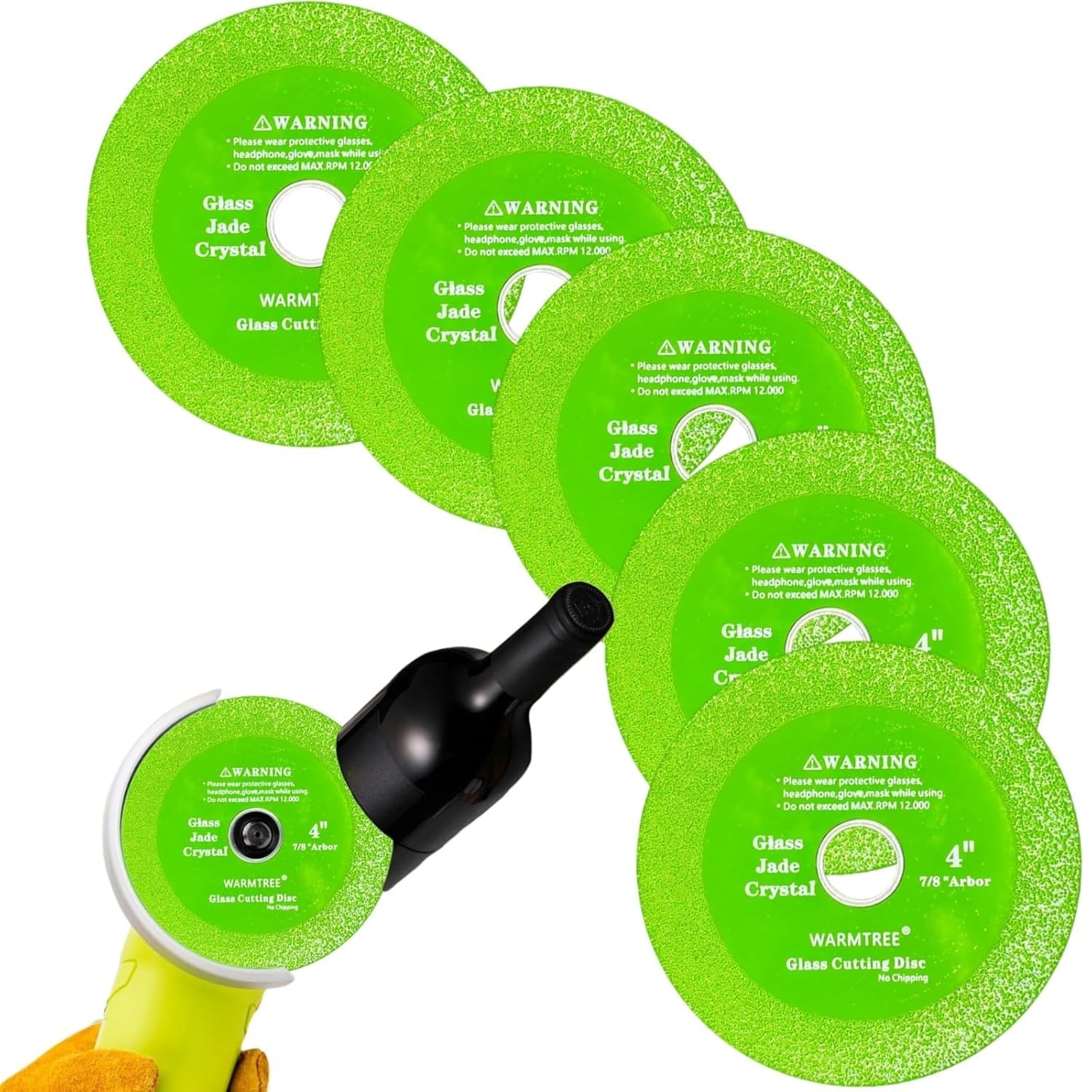5 Pcs Glass Cutting Disc for Angle Grinder, 4" Ceramic Tile Cutter Blade, Ultra-