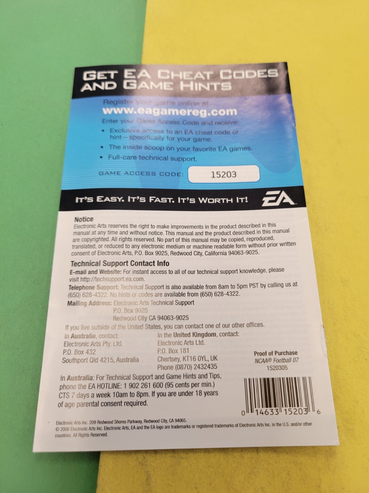 NCAA Football 2007 | Xbox 360 | Manual