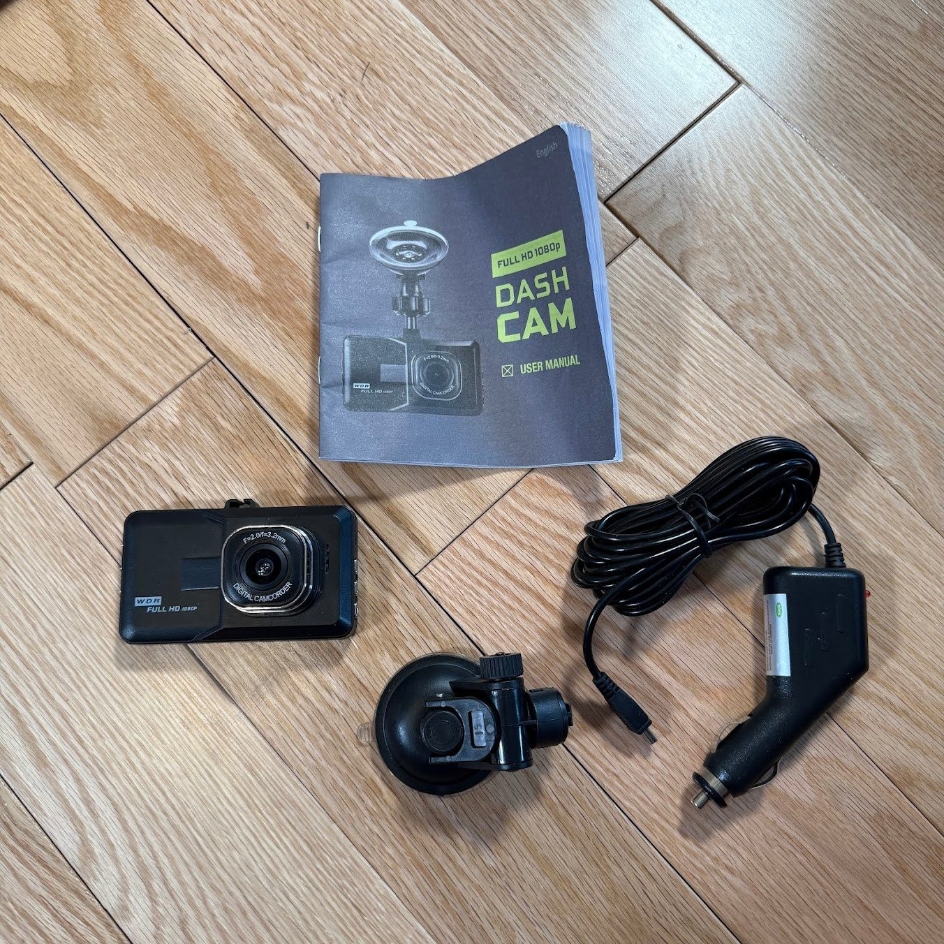 WDR Full HD 1080P Dash Camera w/ Cord, Clamp, Manual Tested