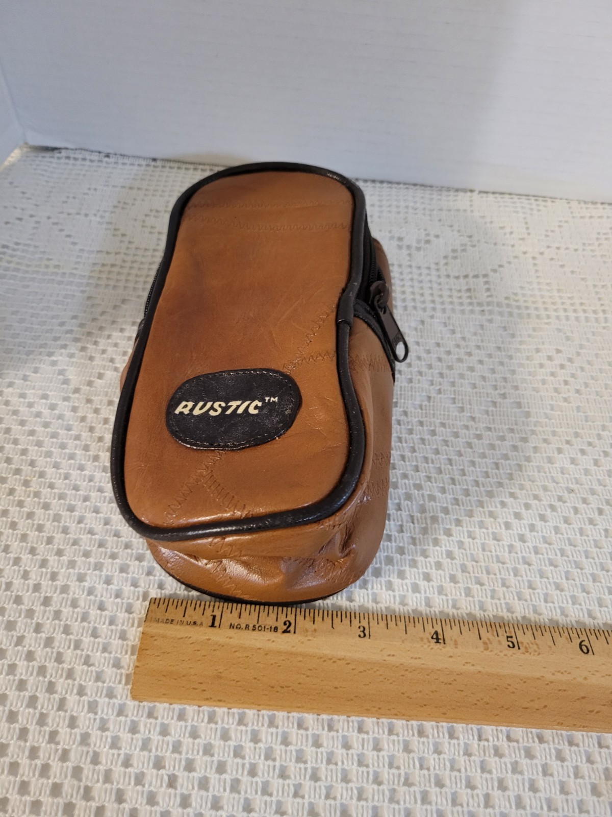 Vintage Brown Leather RUSTIC Brand Camera Soft Carrying Case 7.5"