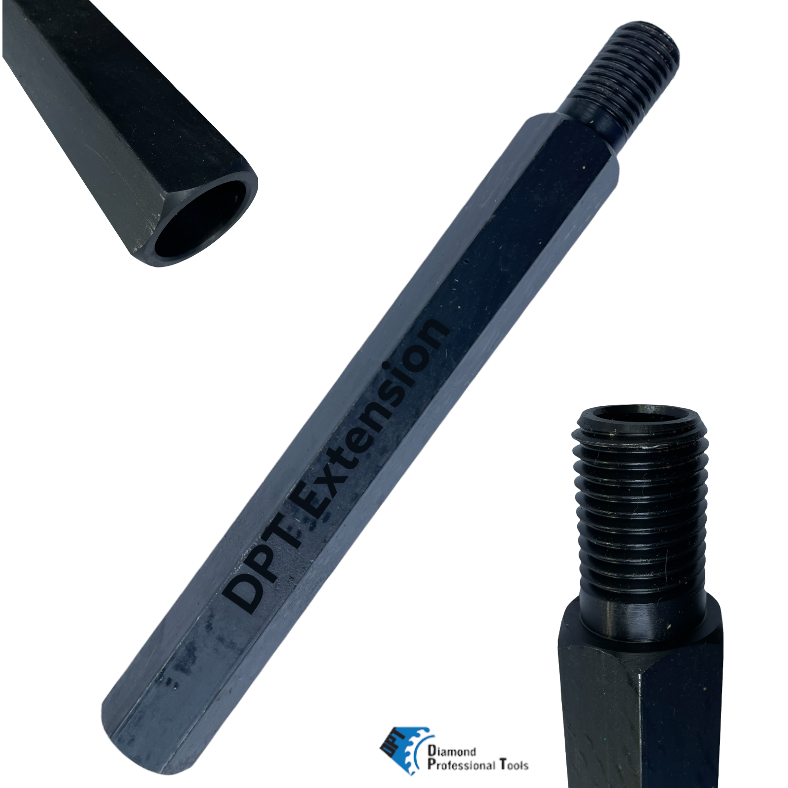2 Pack Shaft Extension Adapter for Core Drill Bits 1/4"-7 Thread 12" Length