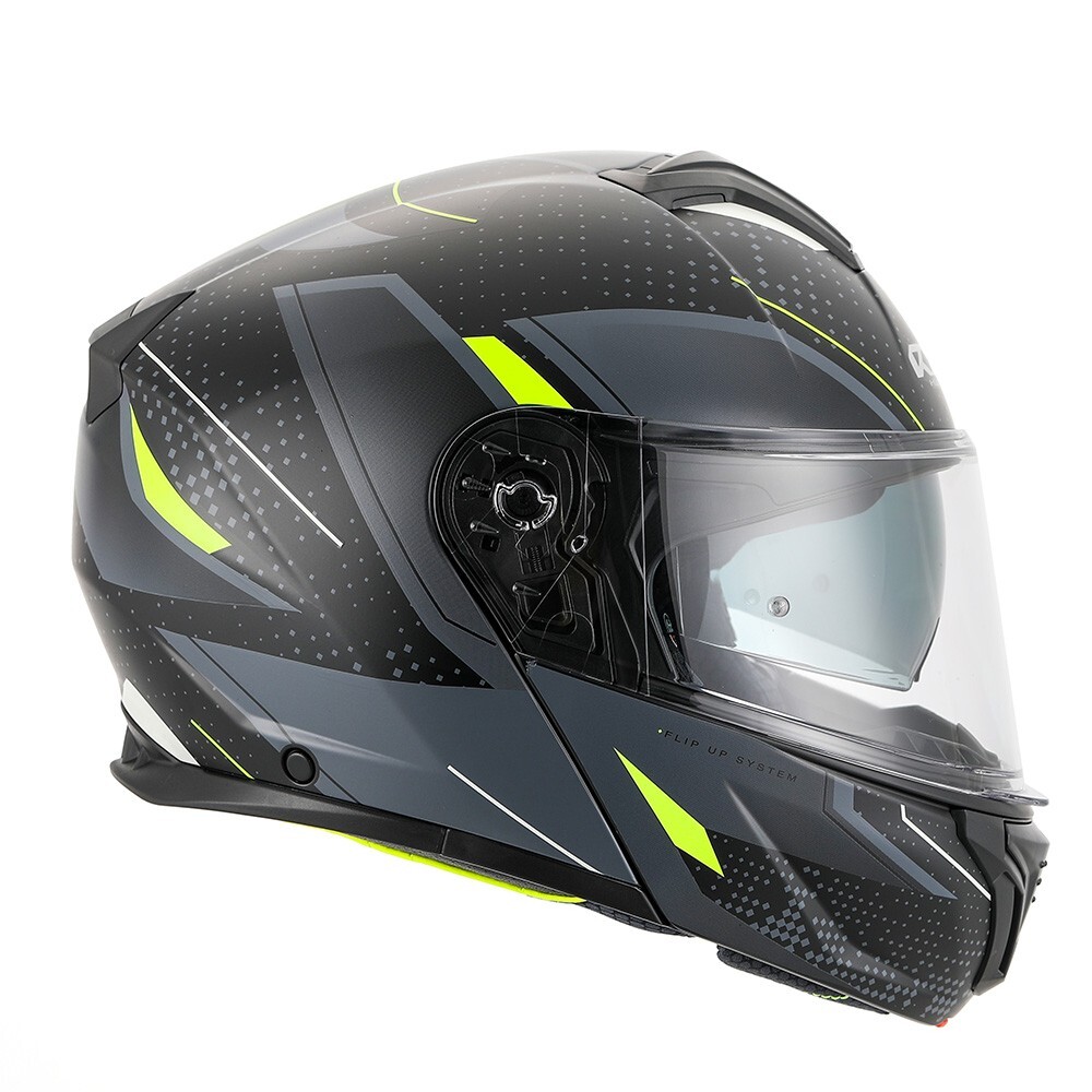 RXT 918 Full Face Flip Up MOTORCYCLE HELMET Fusion Matte Bk/Gy/Flu Size XX-Large