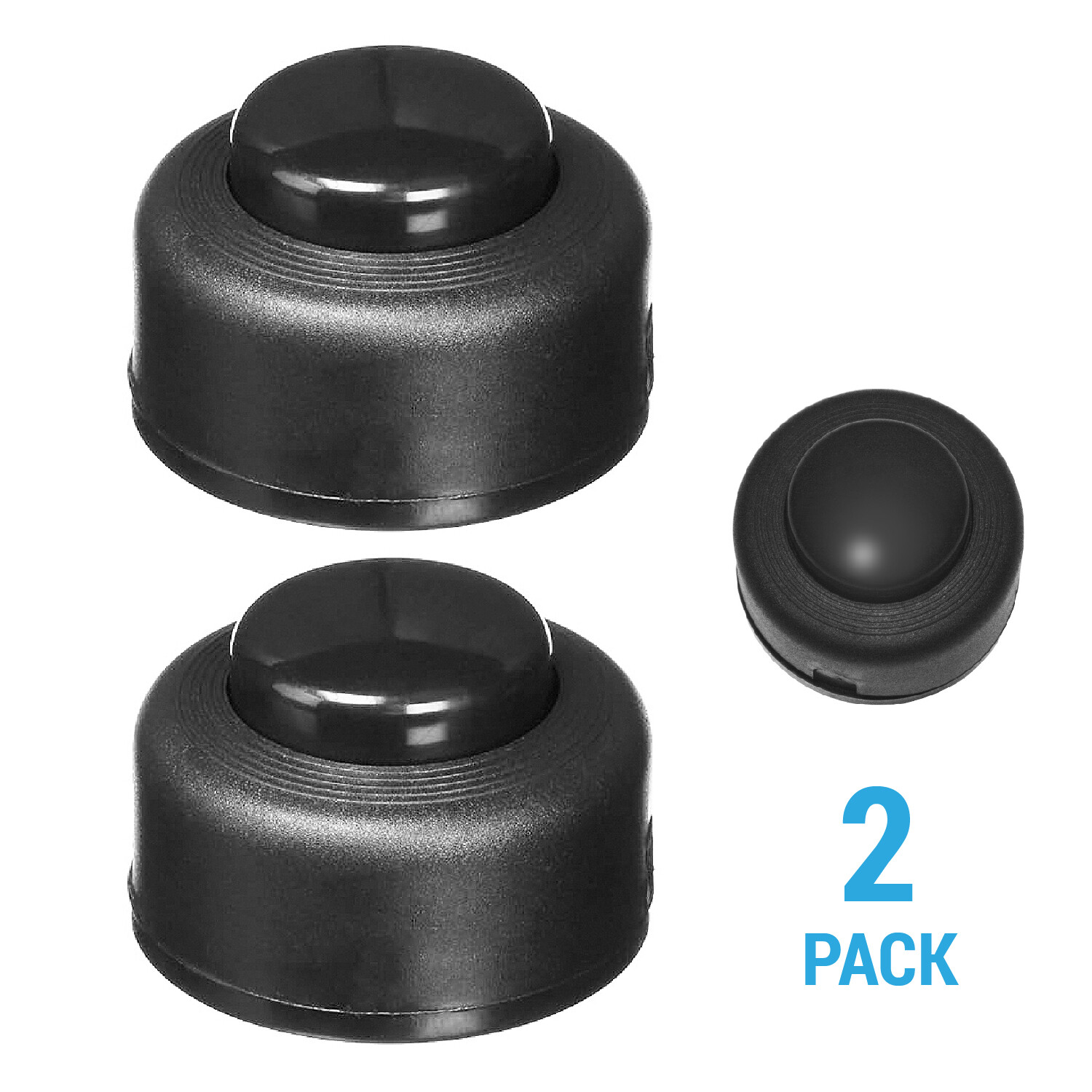 2 Pack BLACK STEP ON/OFF BUTTON Push Floor Foot Pedal Round Lamp Light Switch