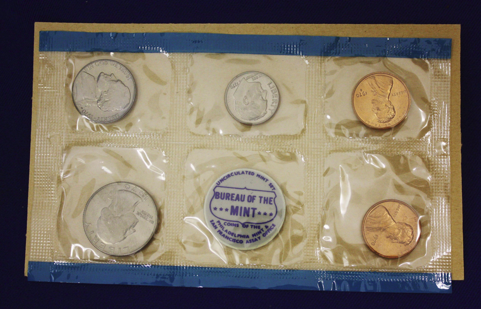 1970 Mint Set. Original Envelope OPENED. Coins are mint sealed.