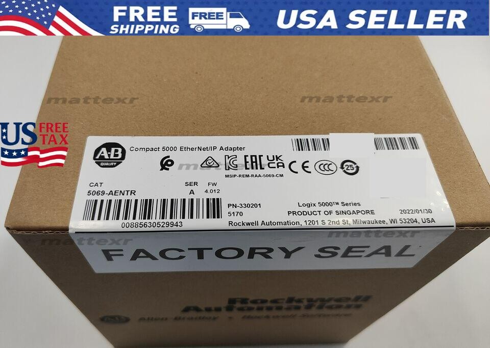 New Factory Sealed Allen-Bradley 5069-AENTR /A Compact 5000 EtherNet/IP Adapter