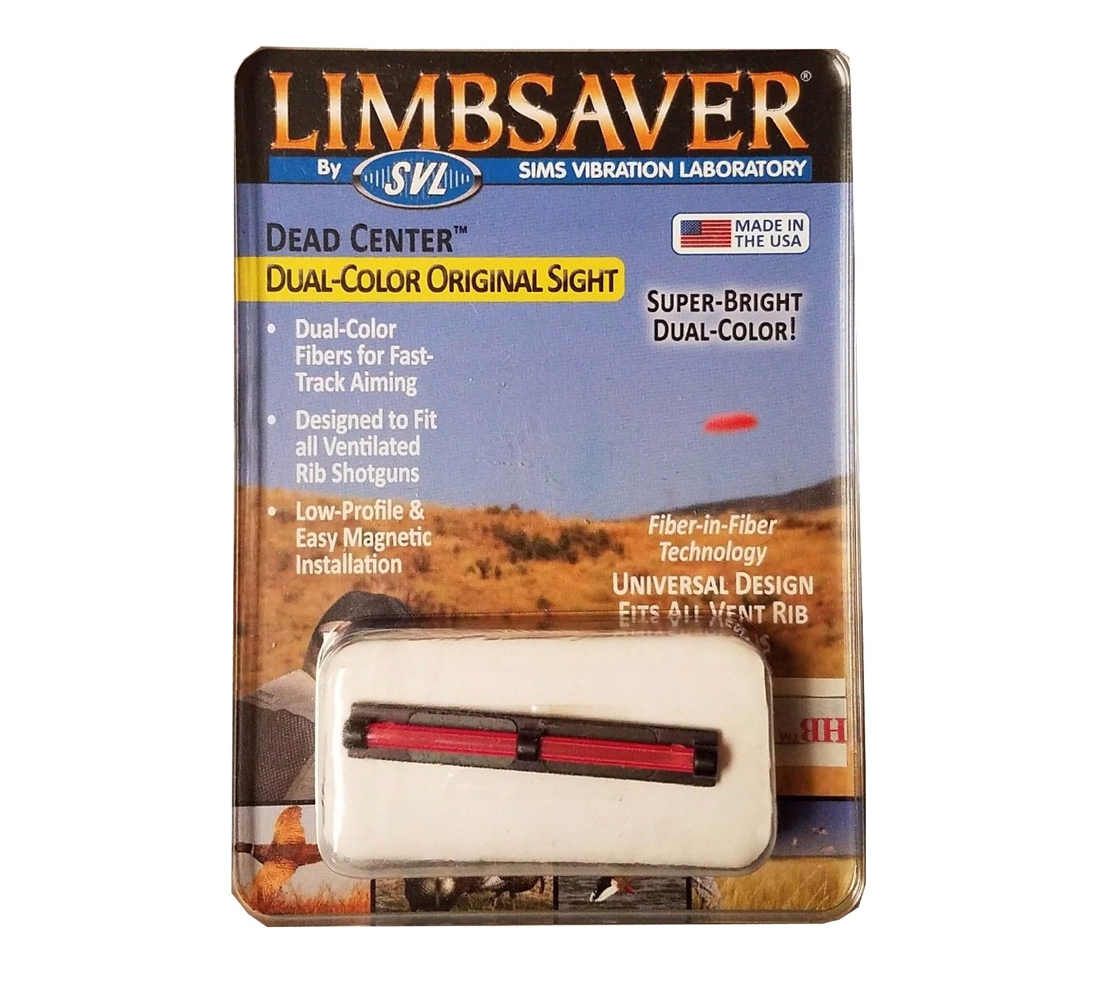 LimbSaver Dead Center Dual-Color Shotgun/Rifle Original Sight (Yellow/Red Fiber)