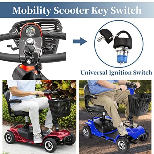 Ignition Switch with Key, Replacement Mobility Scooter Spare Start On/Off