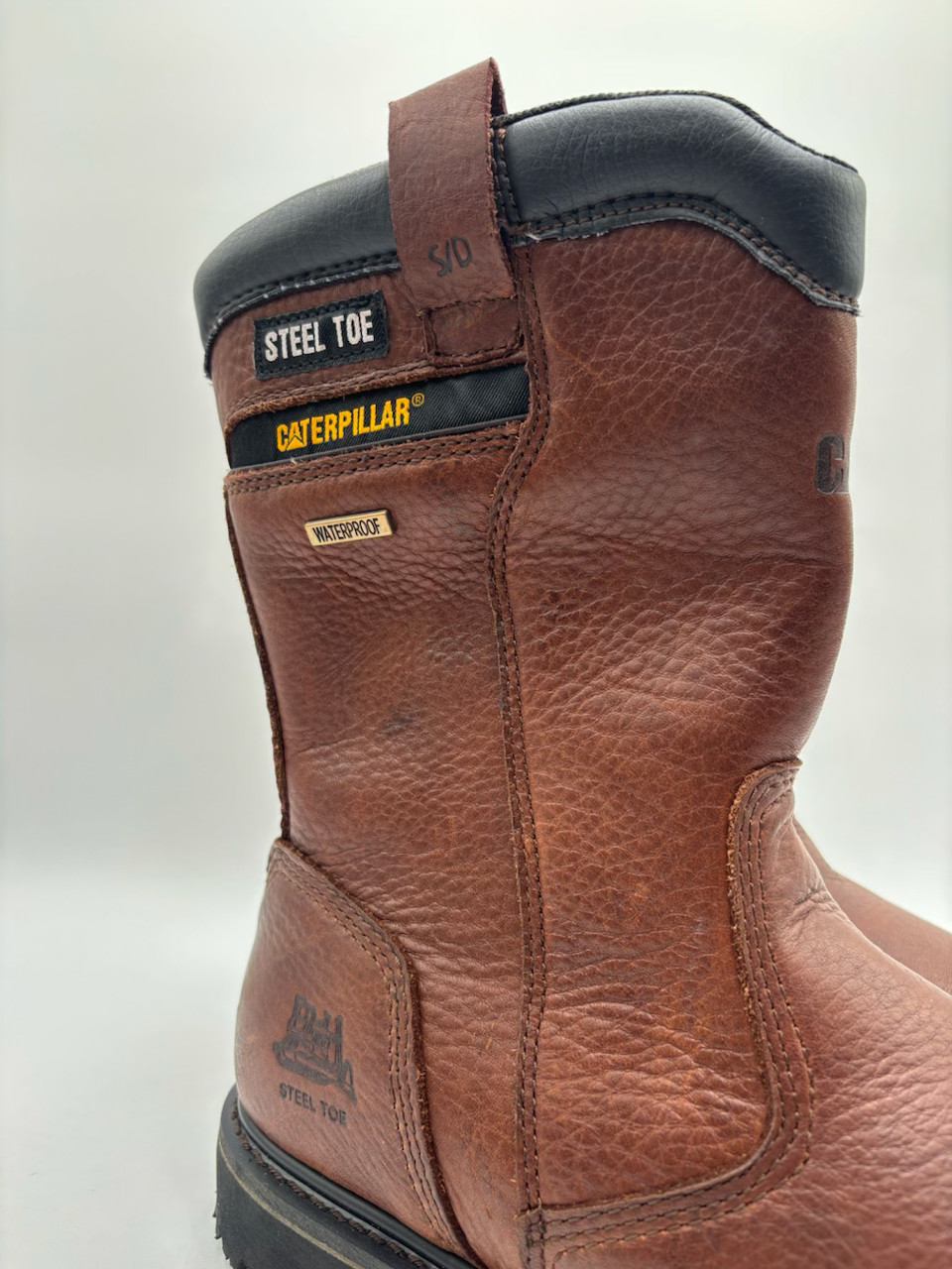 CAT ELKHART WP W-PLATE Men's NEW Steel-Toe Work Boot Brown Multiple Sizes