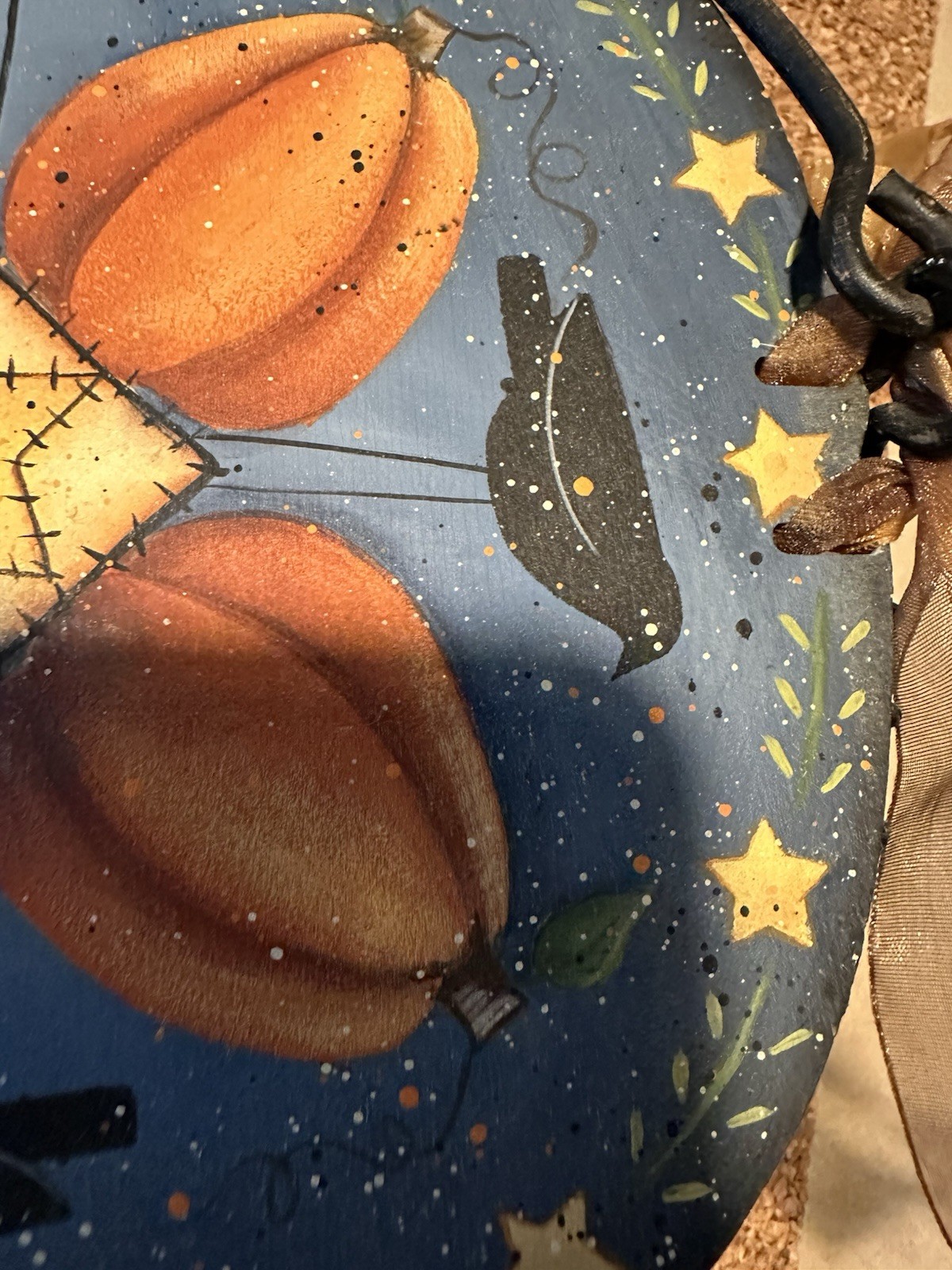 Hand Painted Folk Art Basket