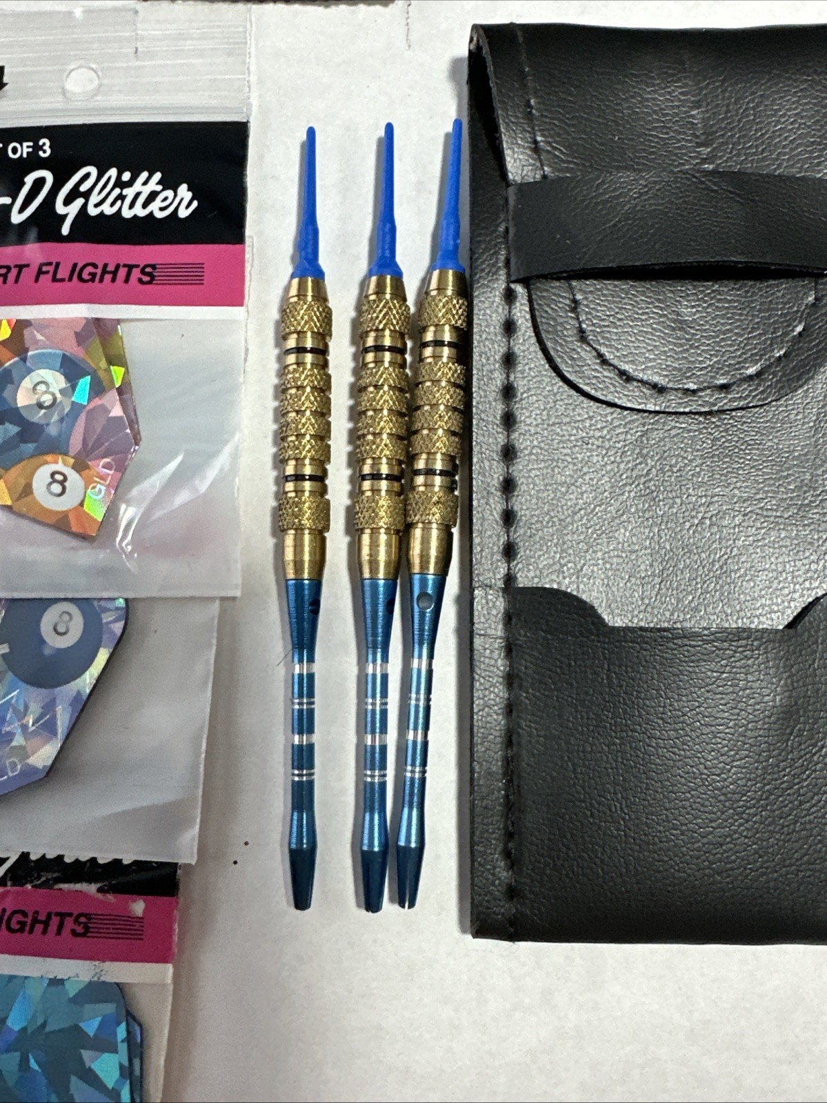 15GM Billiard Themed 3 Soft Tip Dart Set Bundle With Soft Case