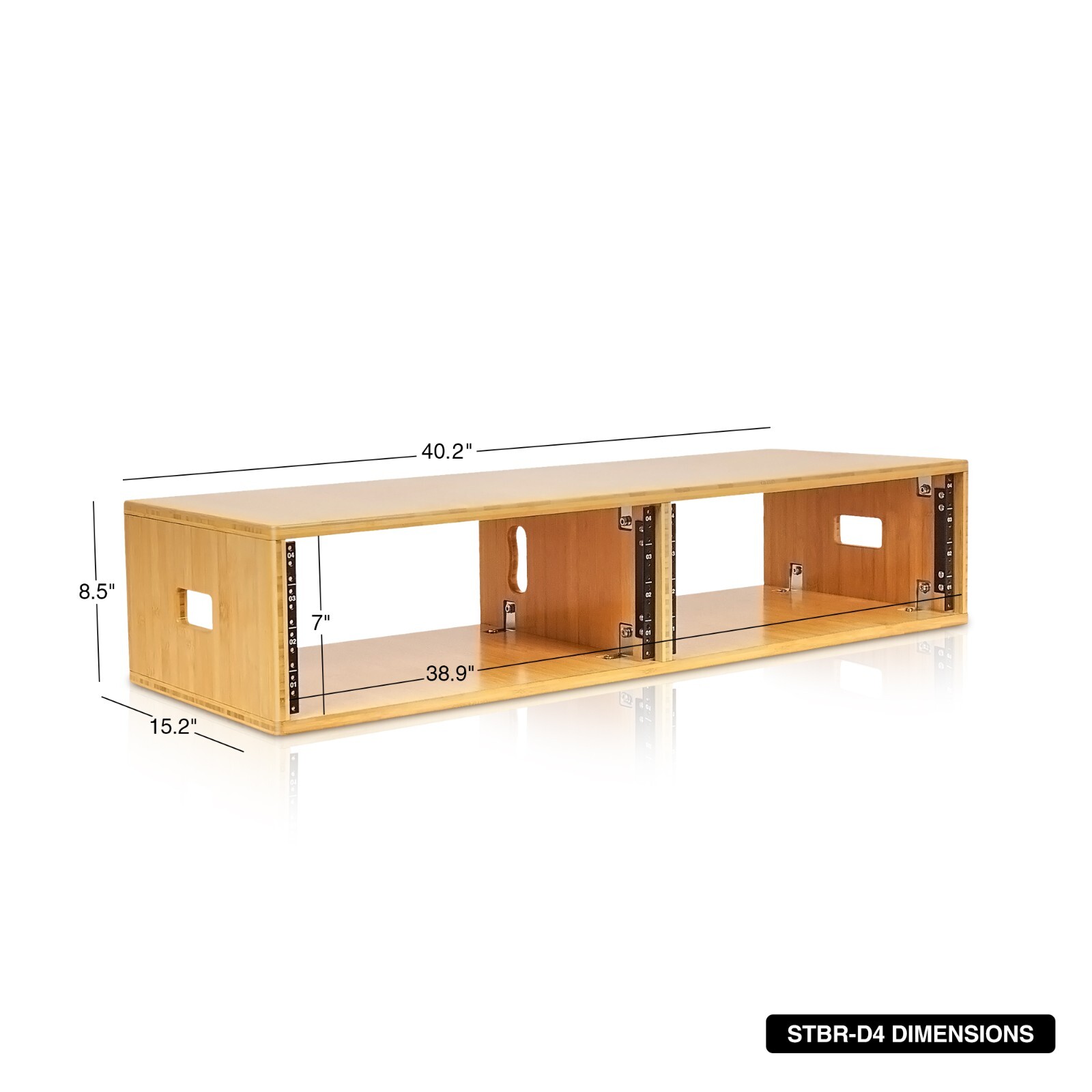 Sound Town DIY 2 x 4U Studio Rack, Solid Carbonized Bamboo (STBR-D4)