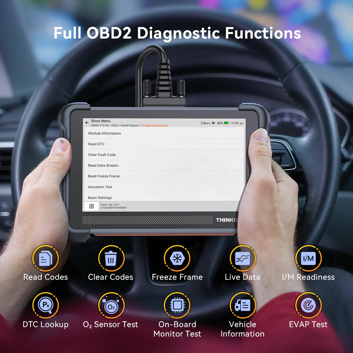 ThinkScan 672 FULL OBD2 Scan Bidirectional Scanner Auto Diagnostic Tool Key Code