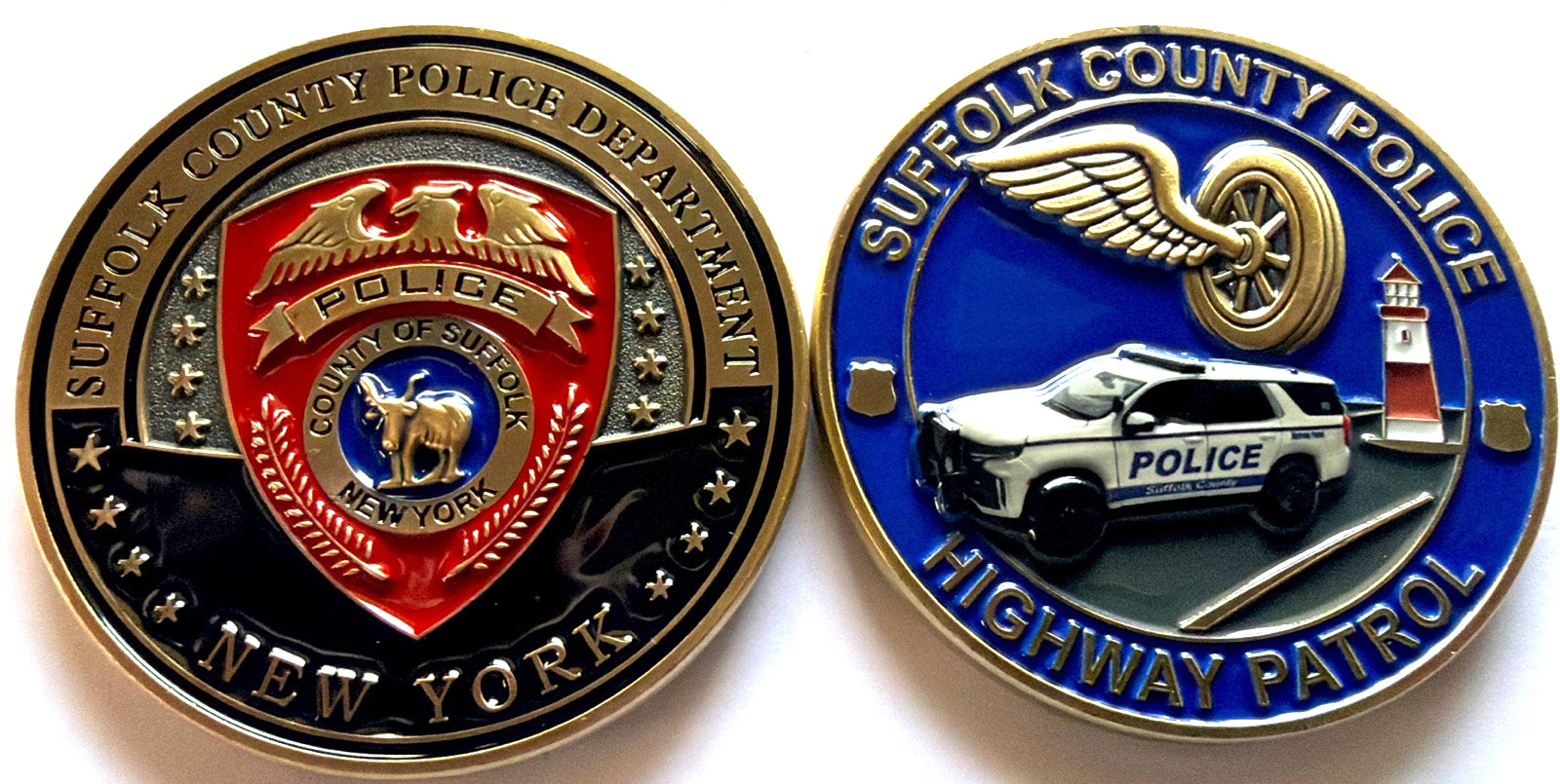 SUFFOLK COUNTY POLICE SCPD HIGHWAY PATROL HWY LIGHTHOUSE CHALLENGE COIN NEW YORK