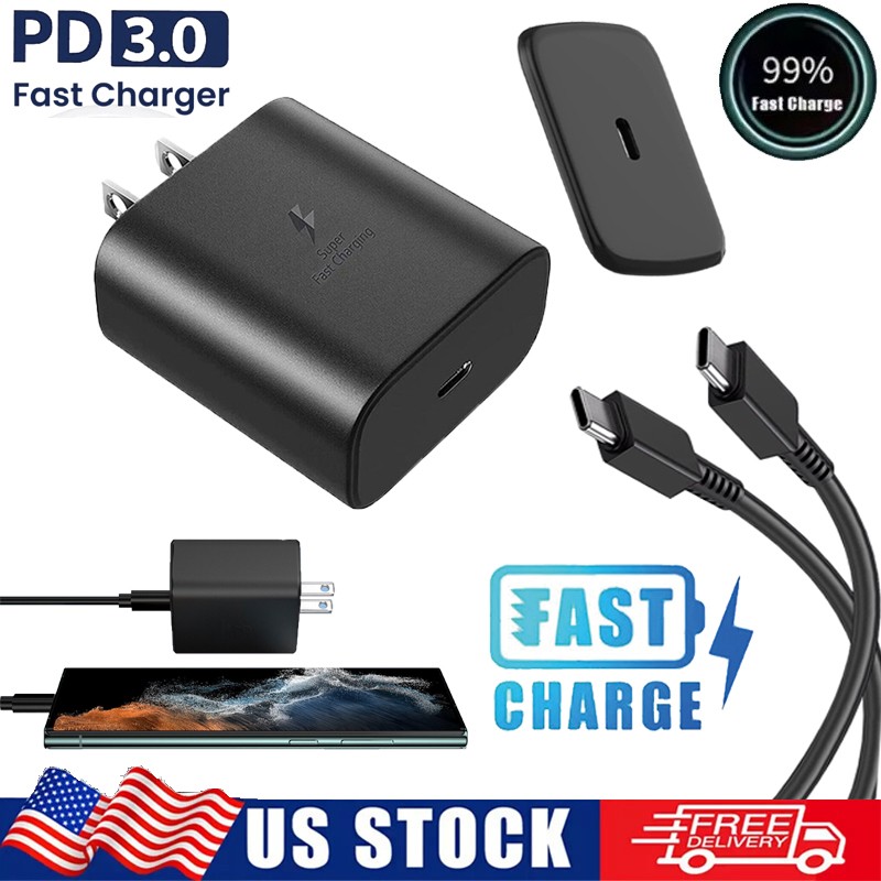 45W Super Fast Charging Type C Wall Charger For Samsung Galaxy S25 S24 S23 Ultra