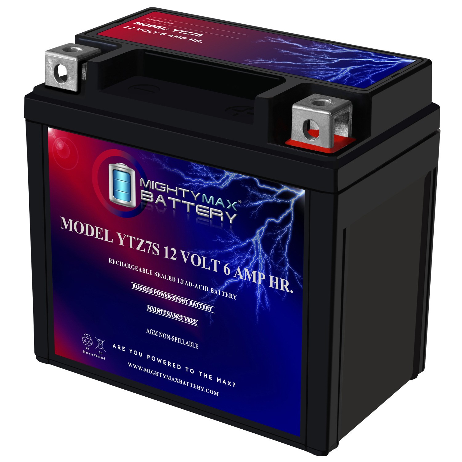 Mighty Max YTZ7S 12V 6AH Battery for Yamaha 450 WR450F 2003-2007