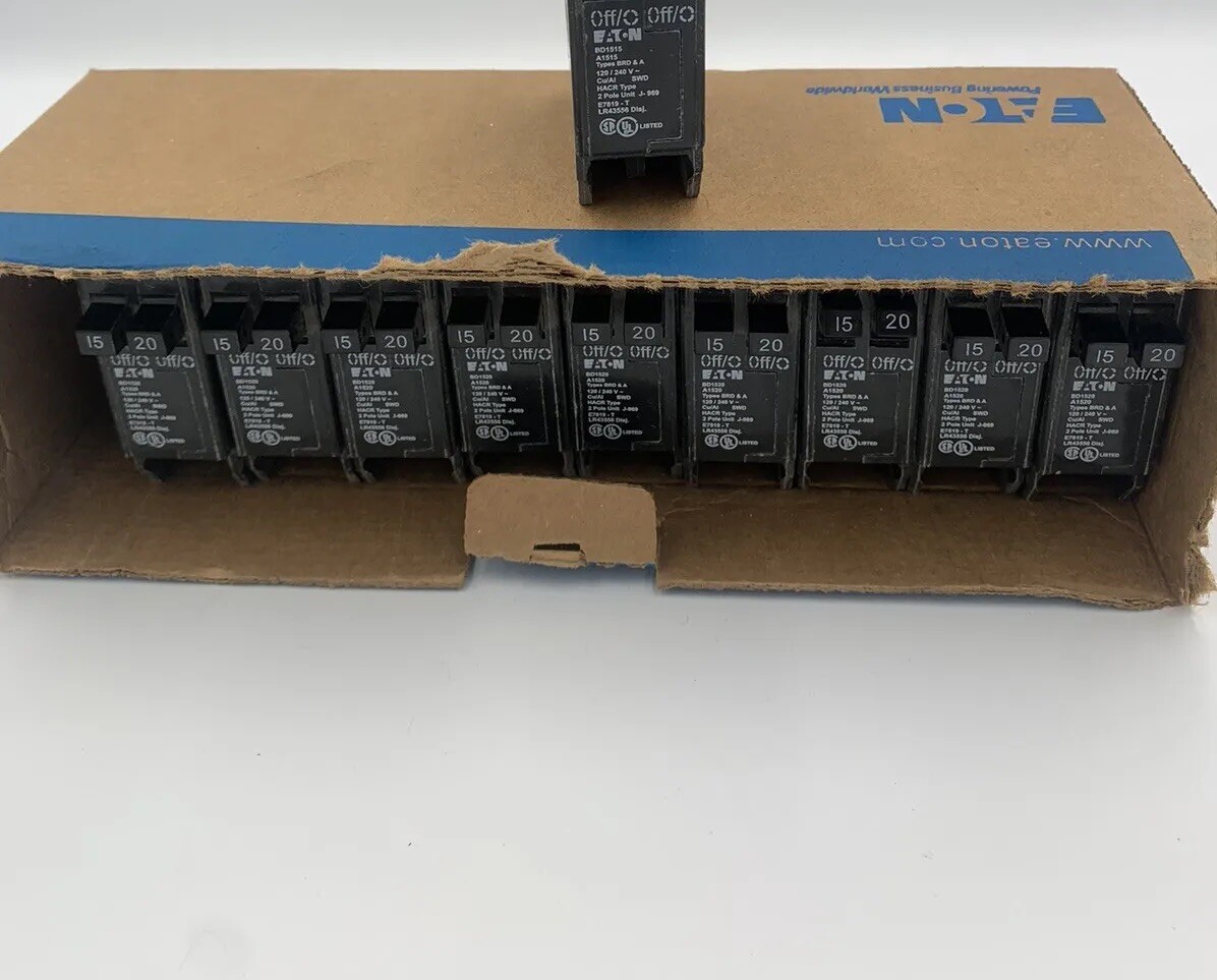 1x EATON CUTLER HAMMER BD1520 15AMP 20AMP 120V 1 Pole TwinTandem Circuit Breaker