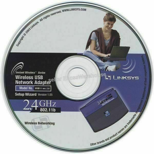 Linksys Wireless USB Network Adapter 2.4 GHz WUB11 2.6 Drivers Setup Ver 1.05 CD