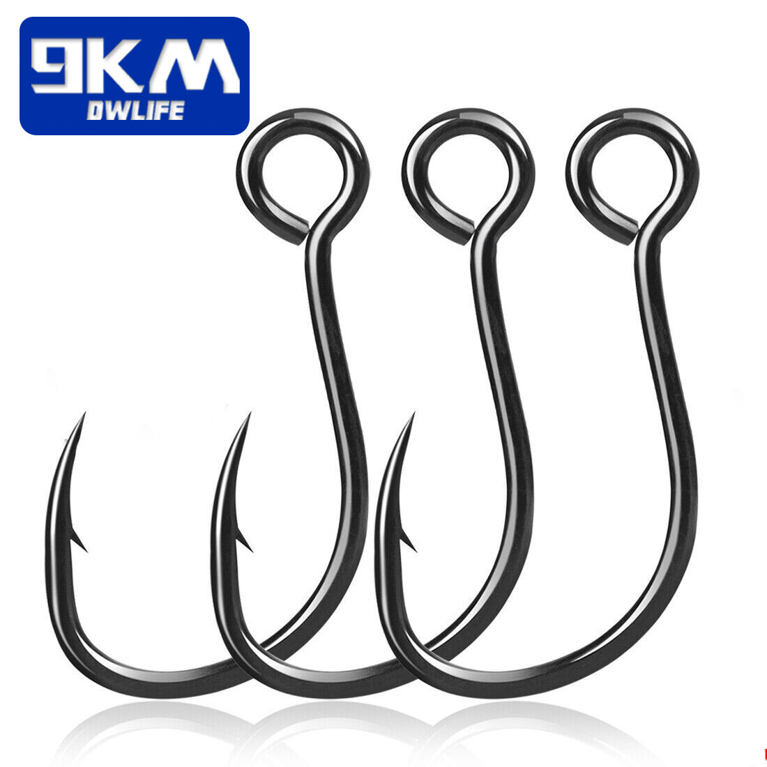 9KM Inline Single Hooks Siwash Hooks Saltwater Fishing Lure Replacement Hooks