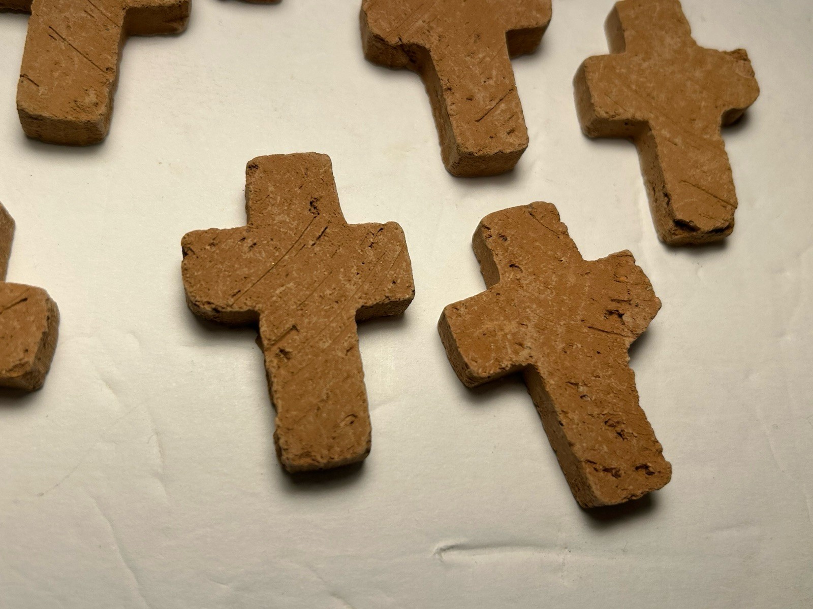 Blessing Box Clay With 11 Crosses 4”