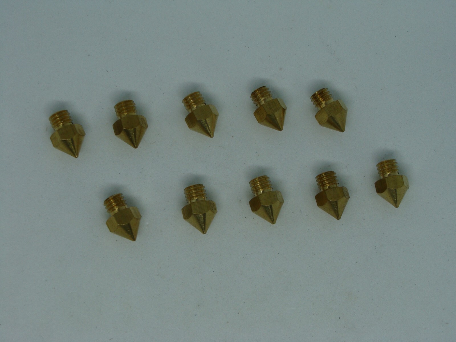 10 Pcs Pack Lot 0.5mm MK8 Filament Extruder Nozzle 3D Printer M6 Hotend Hot End