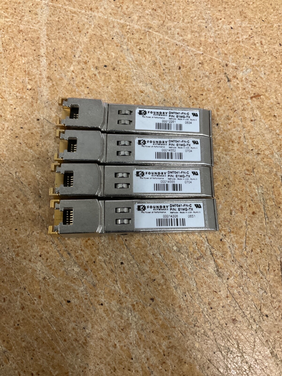Lot of 4 Foundry E1MG-TX DM7041-FN-C Transceiver