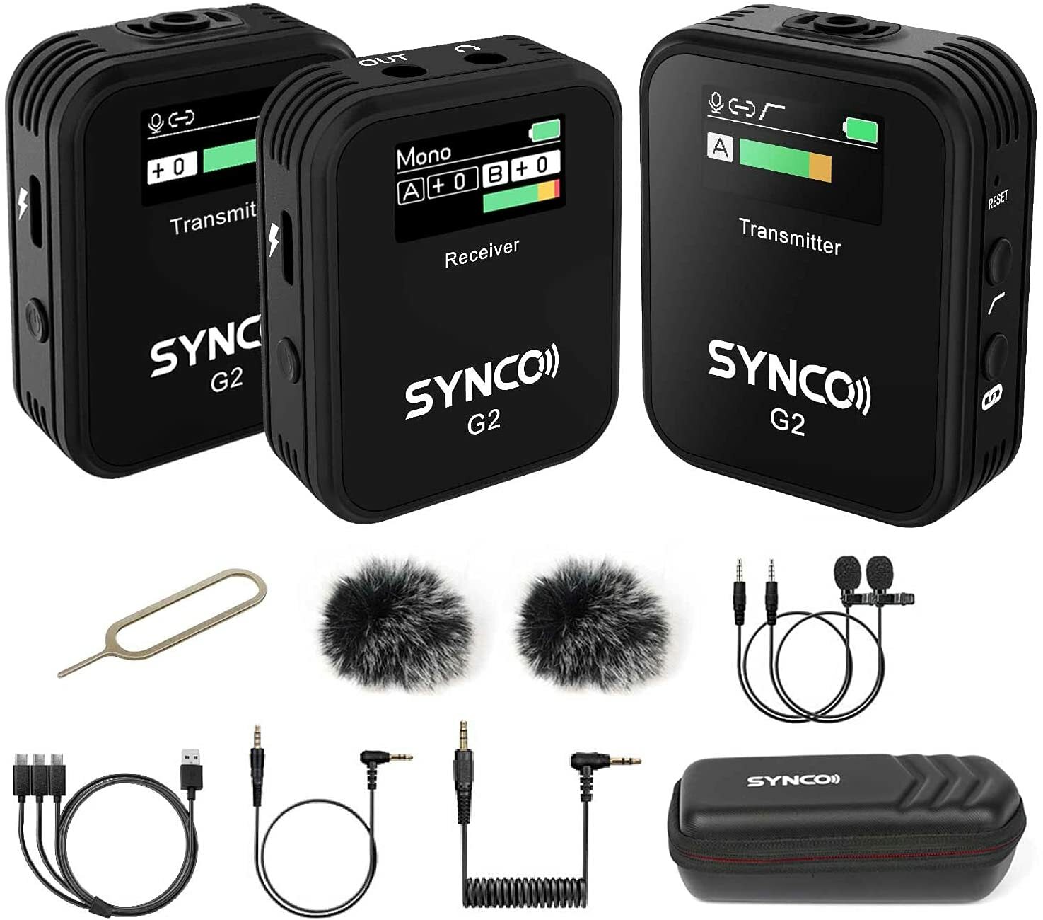SYNCO G2(A2) Wireless Lavalier Microphone System for Camera Tablet Phone Vlog US