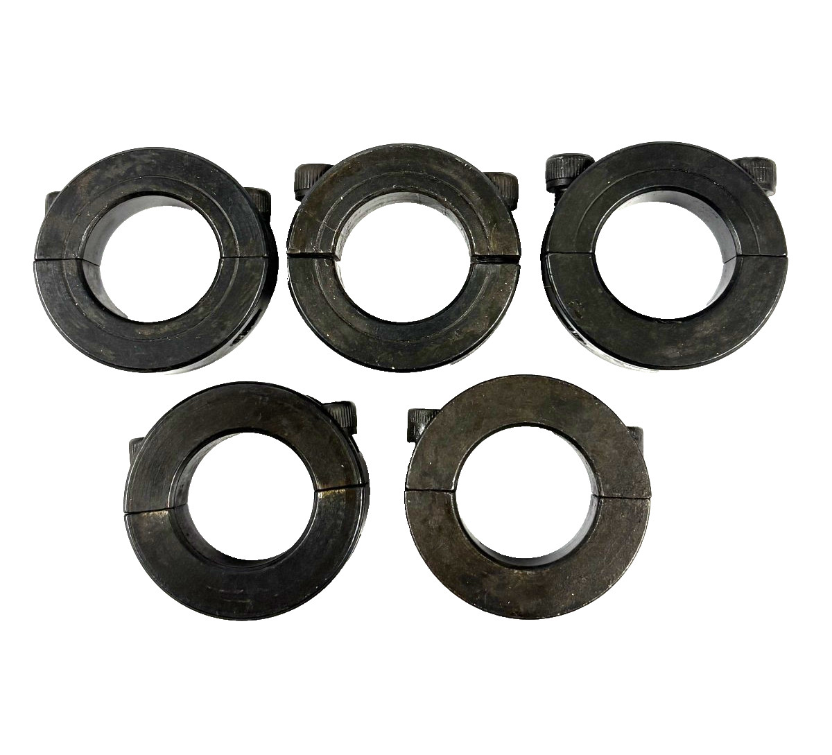 DOUBLE SPLIT CLAMPING SHAFT COLLAR LOT OF 5 1-5/8" OD 1"ID 1/2" W STEEL