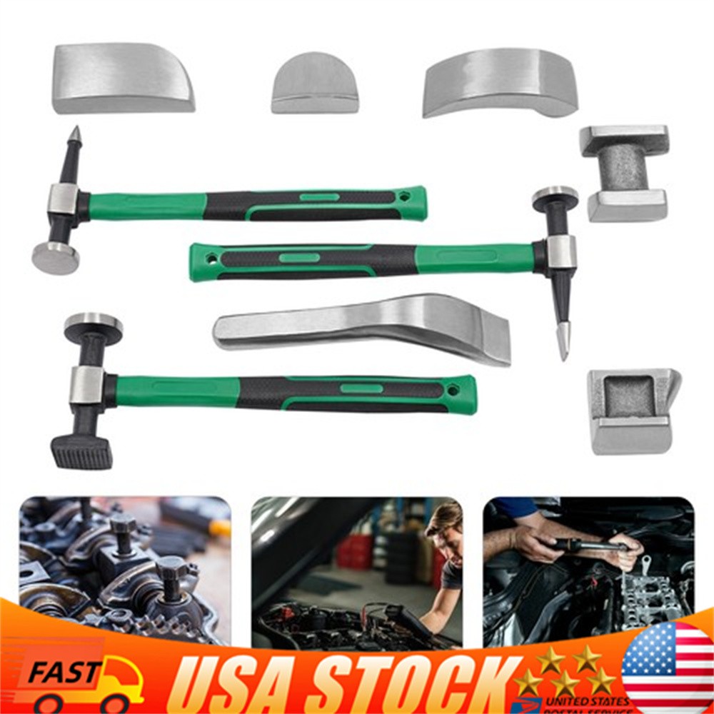 9X/Set Auto Body Panel Fender Hammer Dolly Set Sheet Metal Repair Tool Kit