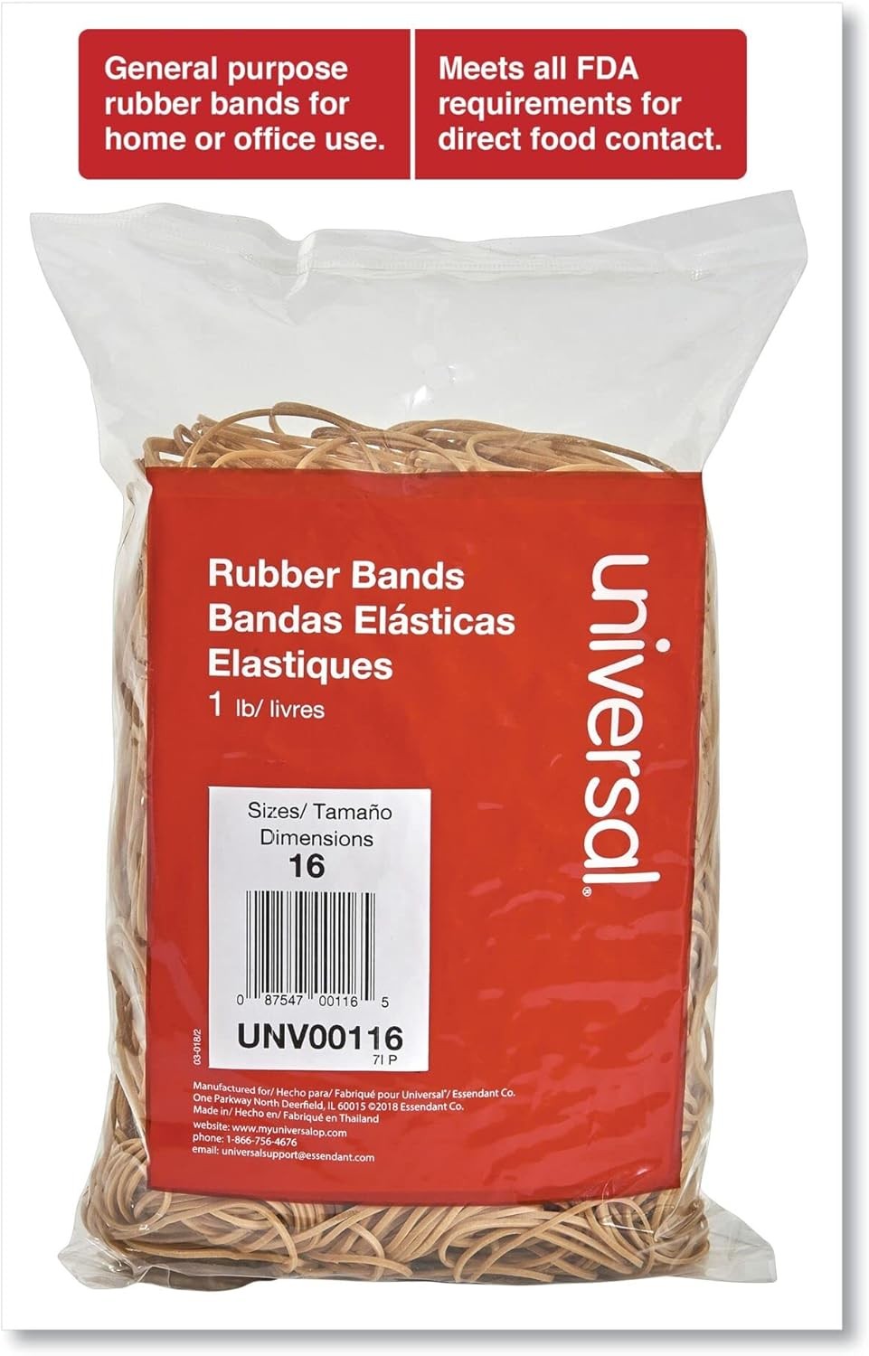 Rubber Bands Size 16 1lb Bulk Pack