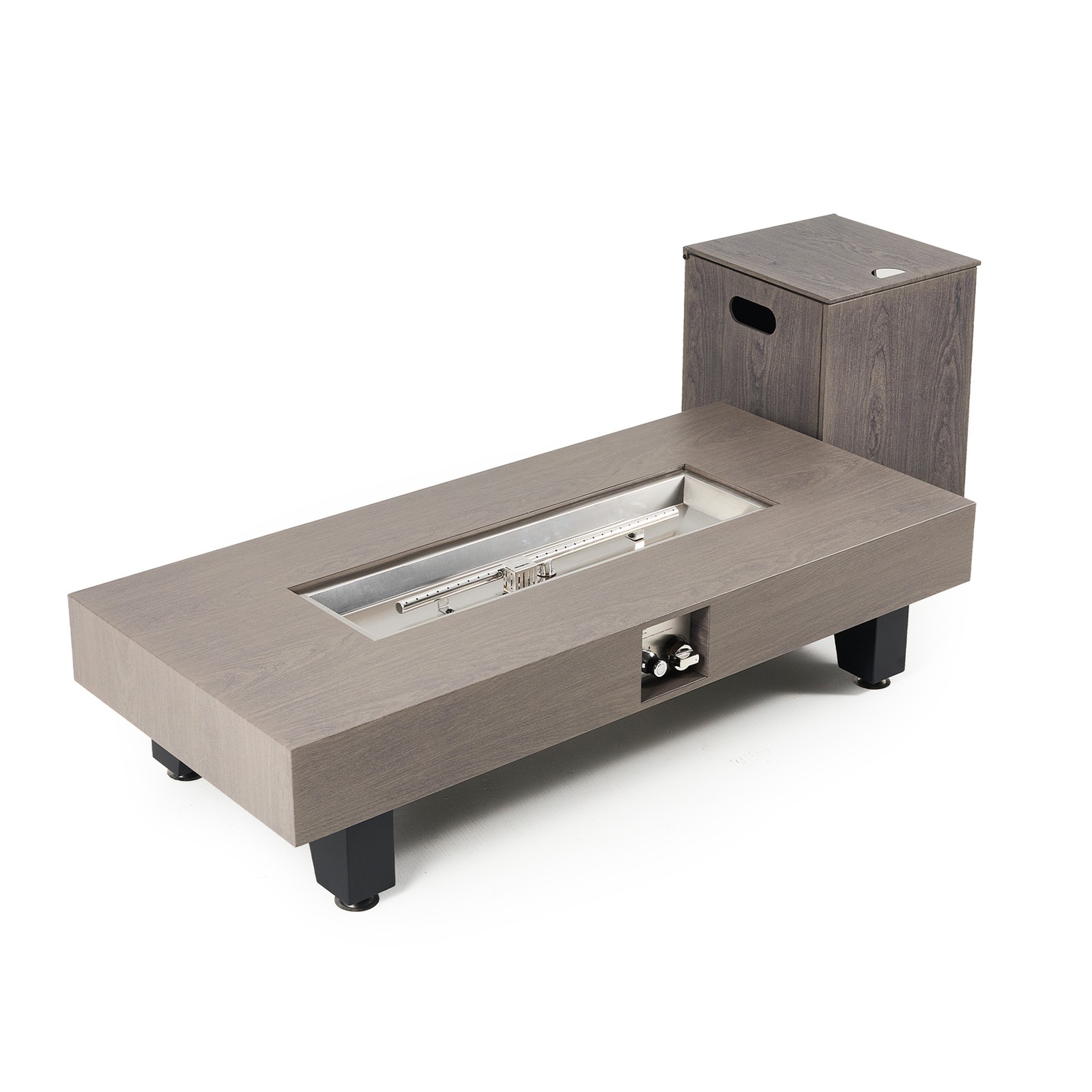 54 Inch Propane Fire Pit Table Outdoor Rectangular Heater 50000 BTU Stainless