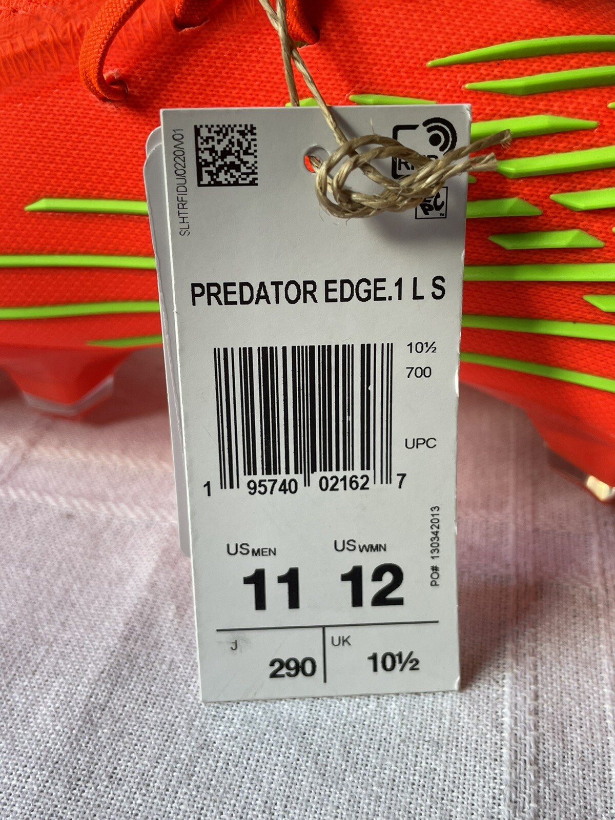 New Adidas Predator Edge.1 Low SG Orange Green Soccer Cleats Size 11 GW1010