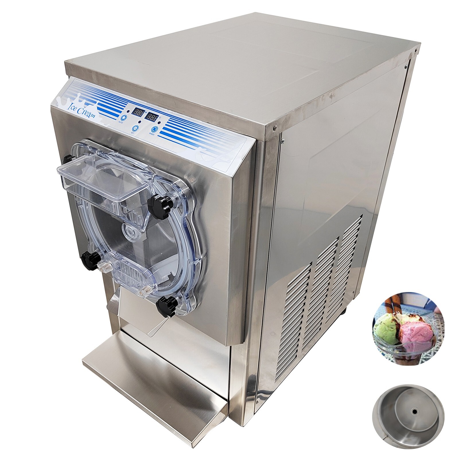 110V Commercial Hard Ice Cream Machine 18-25L/h 1600W Hard Ice Cream Maker