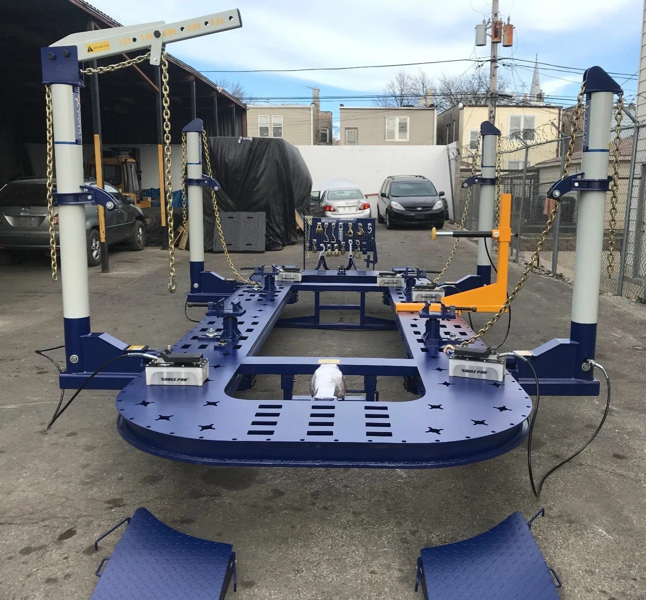 20FT Auto Body Frame Machine 4 Tower Frame Rack w/ Clamps Air Go Jack 2D System