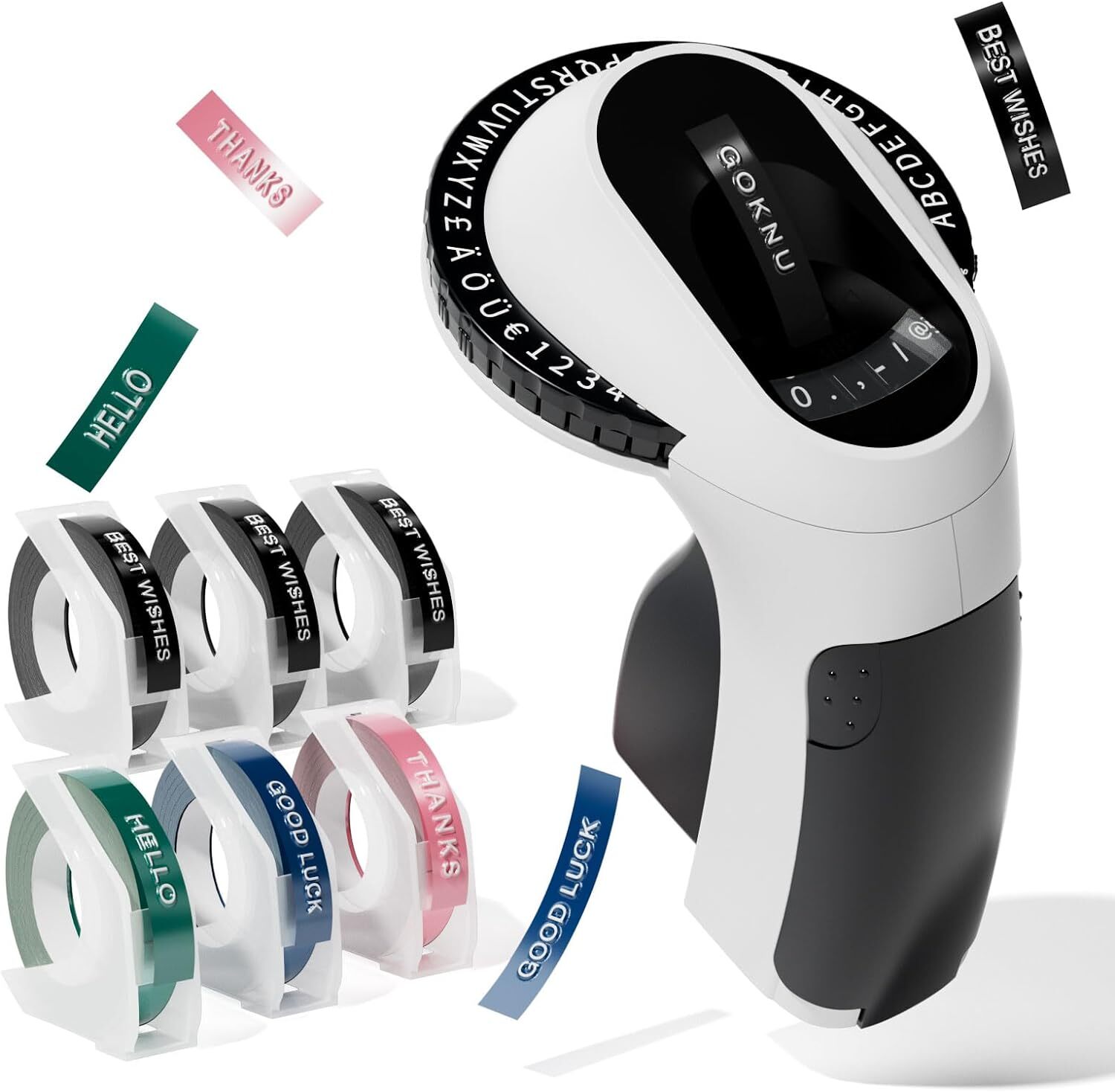 Phomemo Embossing Label Maker Vintage Retro Embossed Labeler with 6 Label Tapes