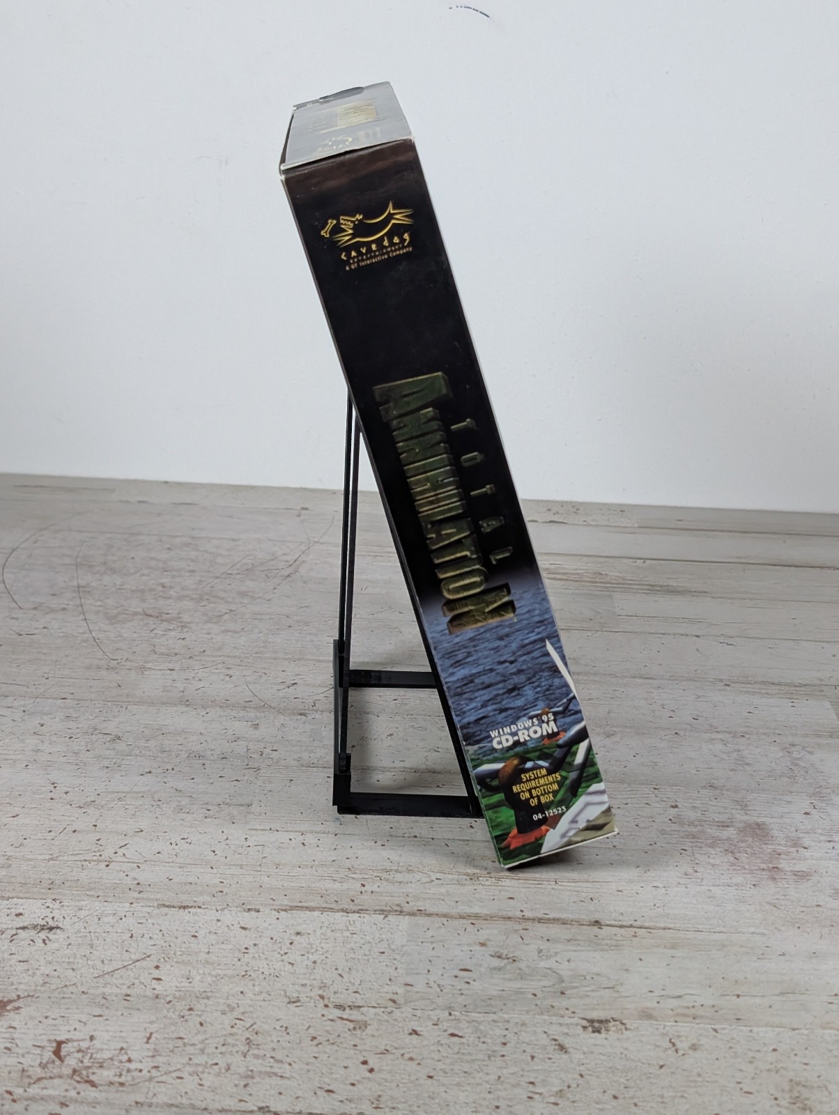 Big Box PC Computer Game Software Display Stand Free Standing Angled - Black