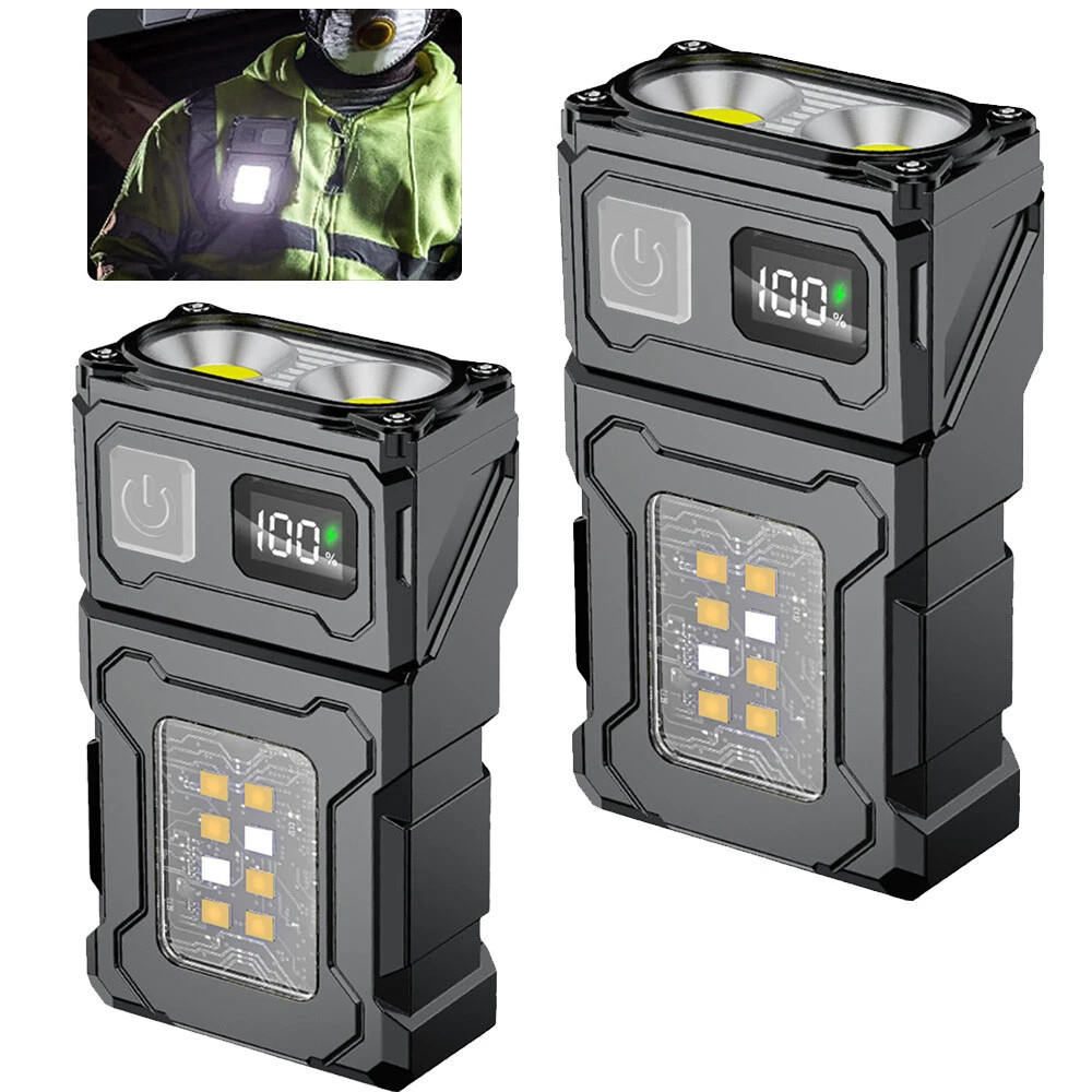 2PCS 95000000 Lumen Bright LED Tactical Flashlight Rechargeable Work Light Lot